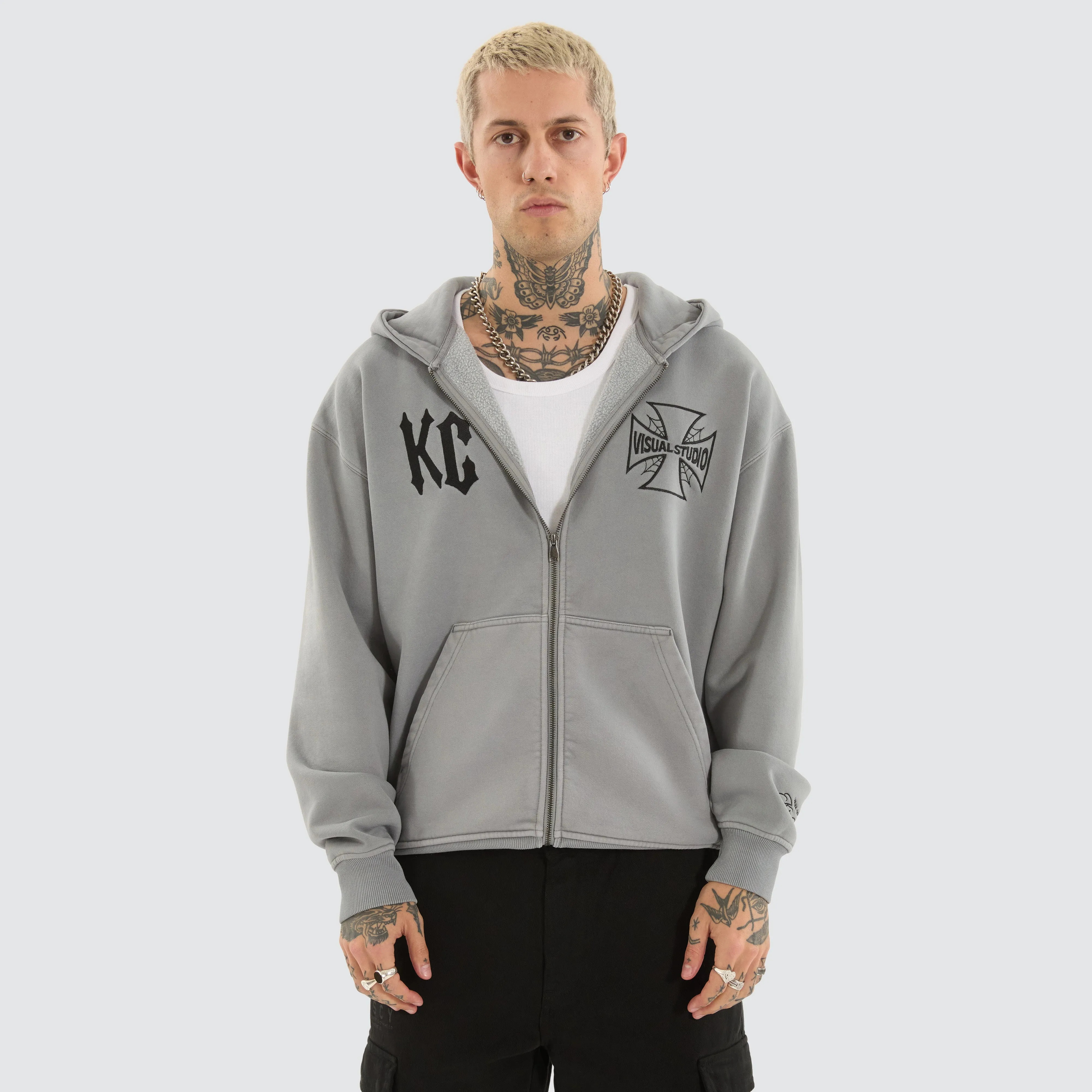 Nocturne Relaxed Zip Hoodie Pigment Ultimate Grey sold by Neverland product image thumbnail 3
