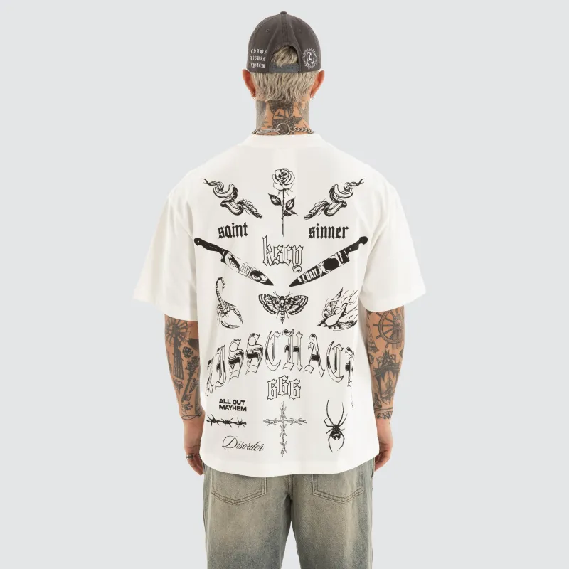 Sacrifice Street Tee Natural White sold by Neverland