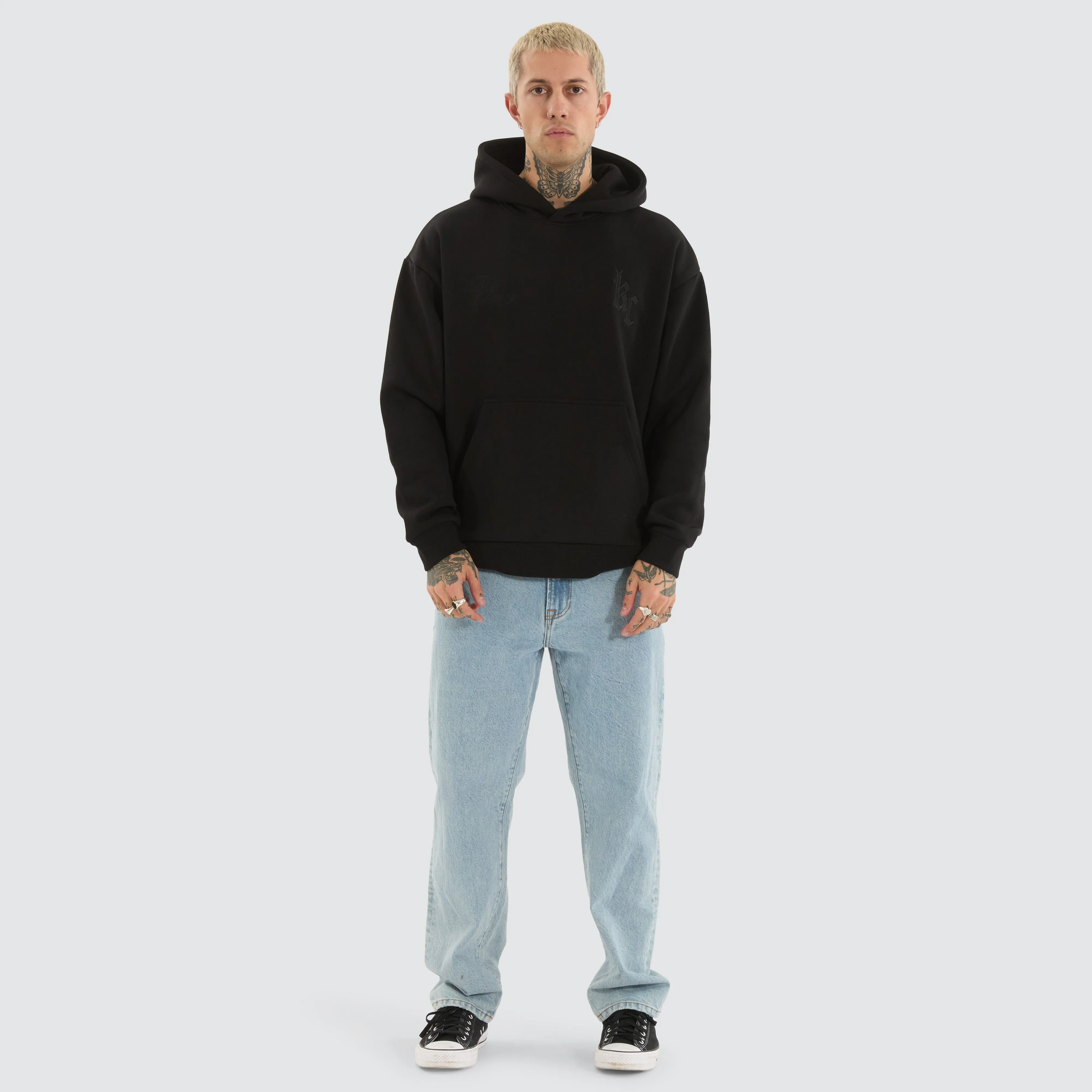 Chained Relaxed Hoodie Jet Black sold by Neverland product image thumbnail 5
