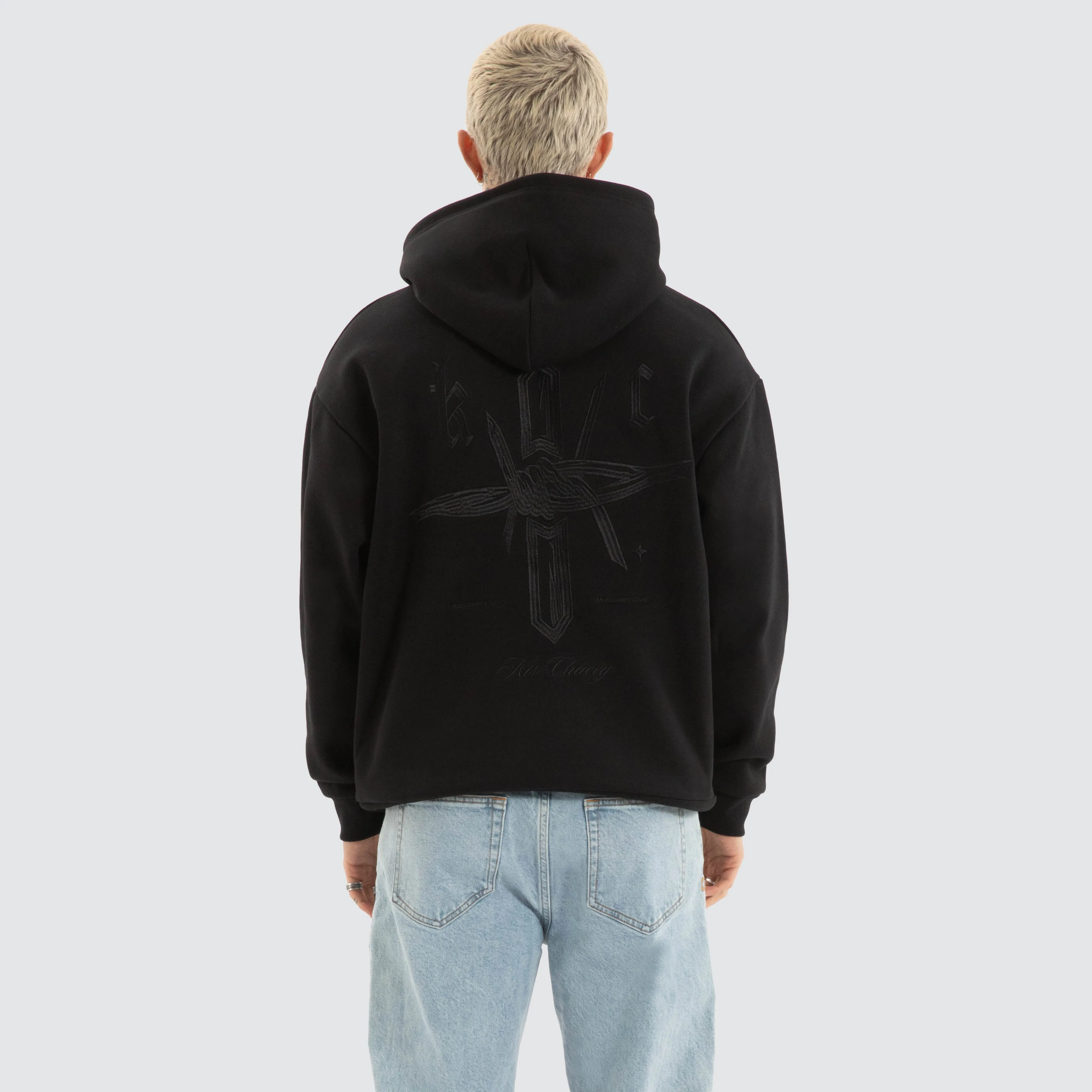 Chained Relaxed Hoodie Jet Black sold by Neverland