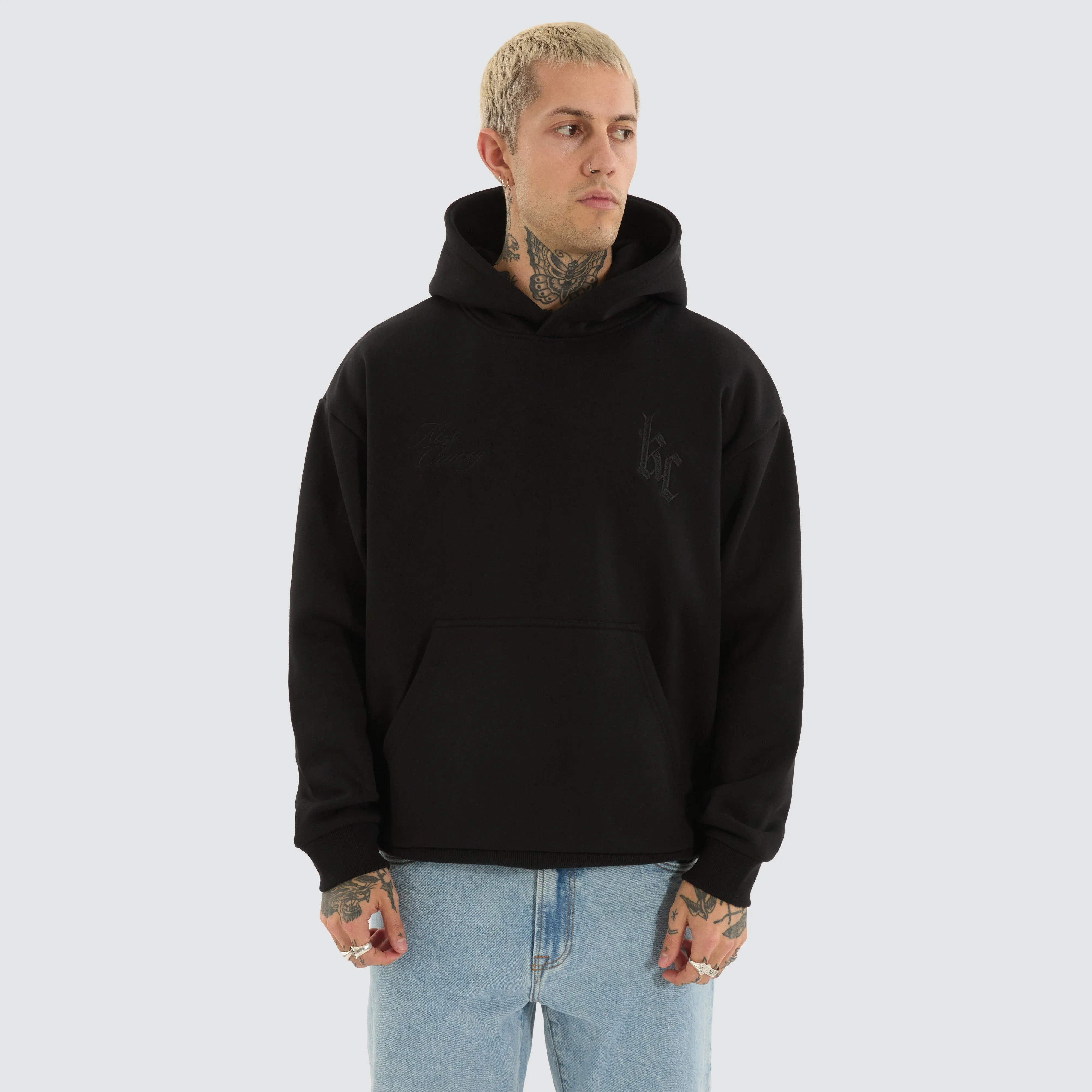 Chained Relaxed Hoodie Jet Black sold by Neverland product image thumbnail 3