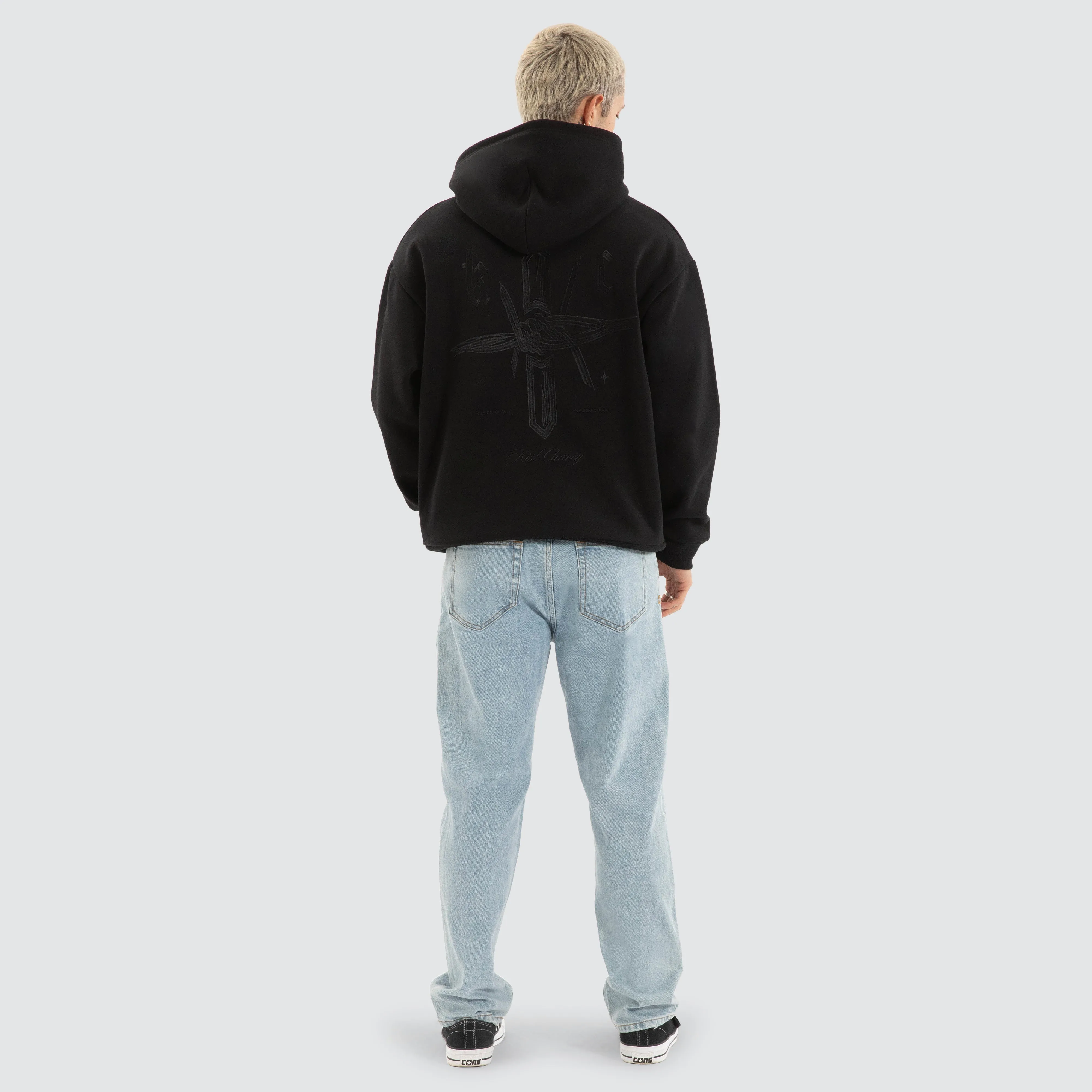 Chained Relaxed Hoodie Jet Black sold by Neverland product image thumbnail 4