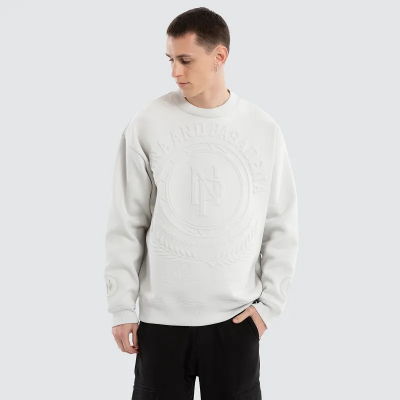 Boss Box Fit Sweater Glacier Grey/Castlerock sold by Neverland