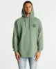Ornament Curved Hem Hoodie Olive sold by Neverland