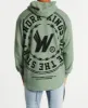 Ornament Curved Hem Hoodie Olive sold by Neverland