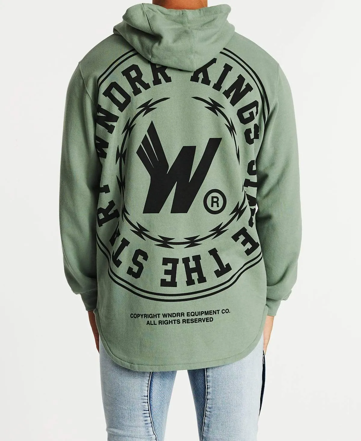 Ornament Curved Hem Hoodie Olive sold by Neverland product image thumbnail 2