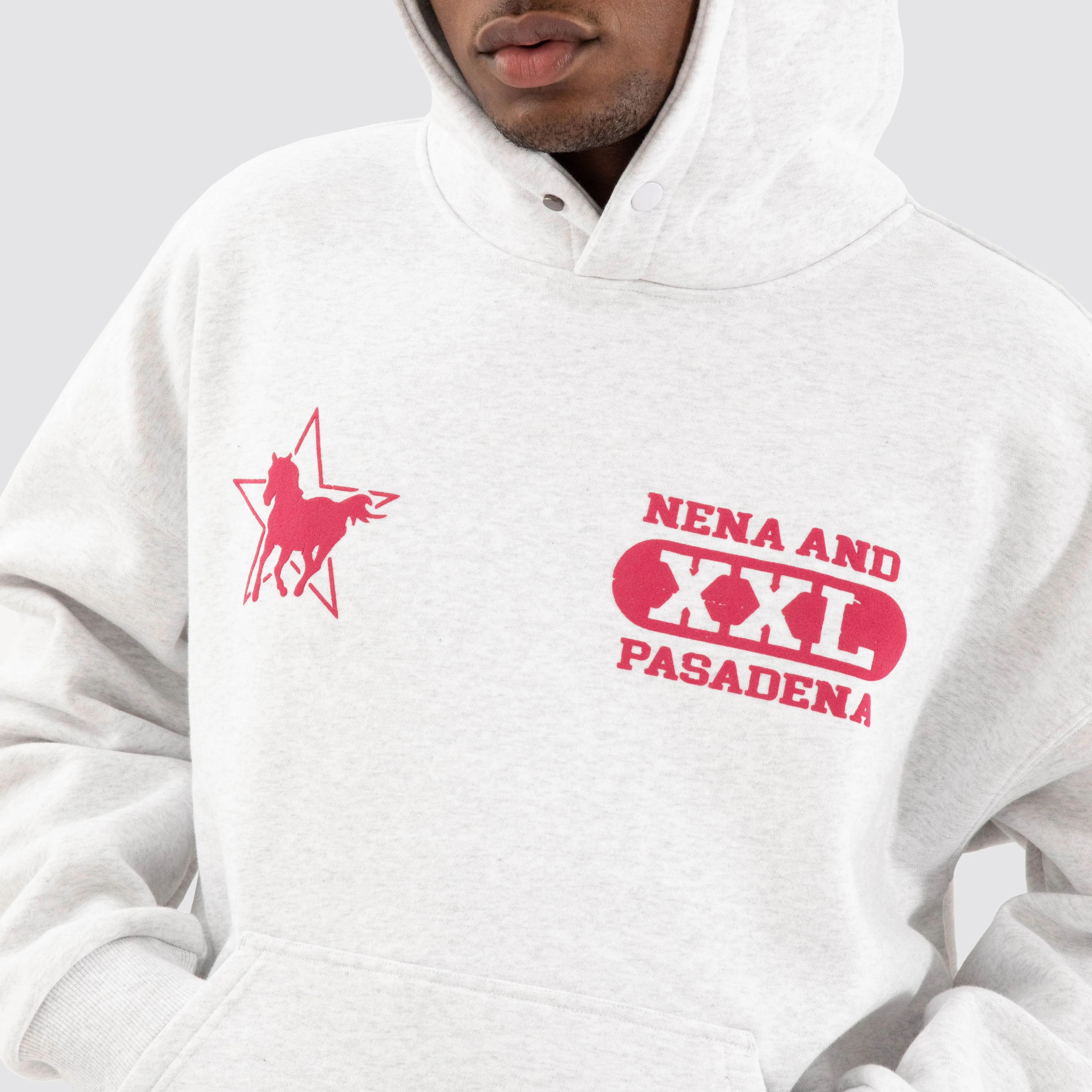 Knight Box Fit Hoodie Snow Marle sold by Neverland product image thumbnail 5