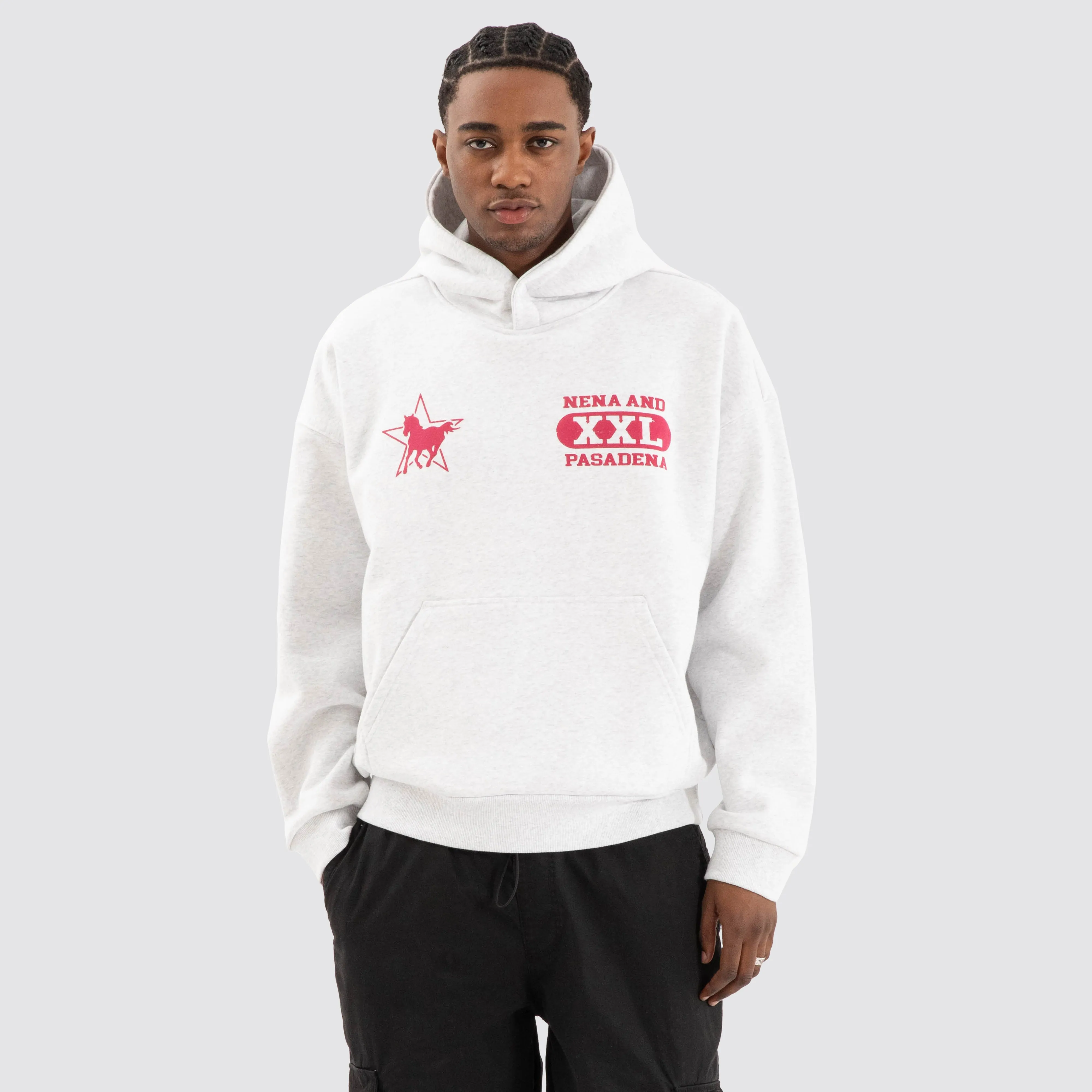 Knight Box Fit Hoodie Snow Marle sold by Neverland product image thumbnail 3
