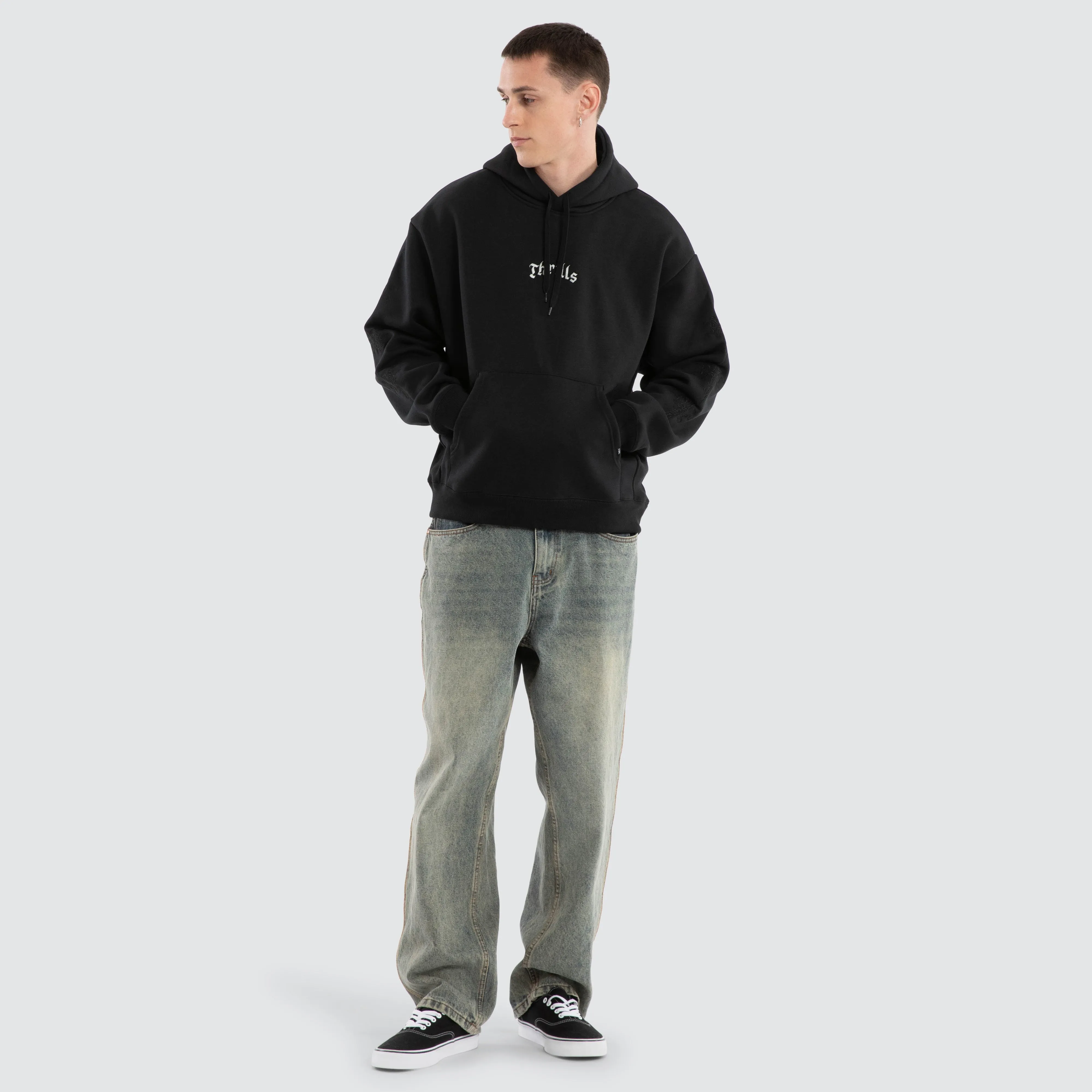 Filter Slouch Pull On Hoodie Faded Black sold by Neverland product image thumbnail 4