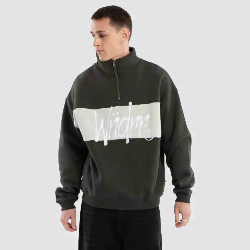 Starter Panel 1/4 Zip Sweat Ink made by WNDRR