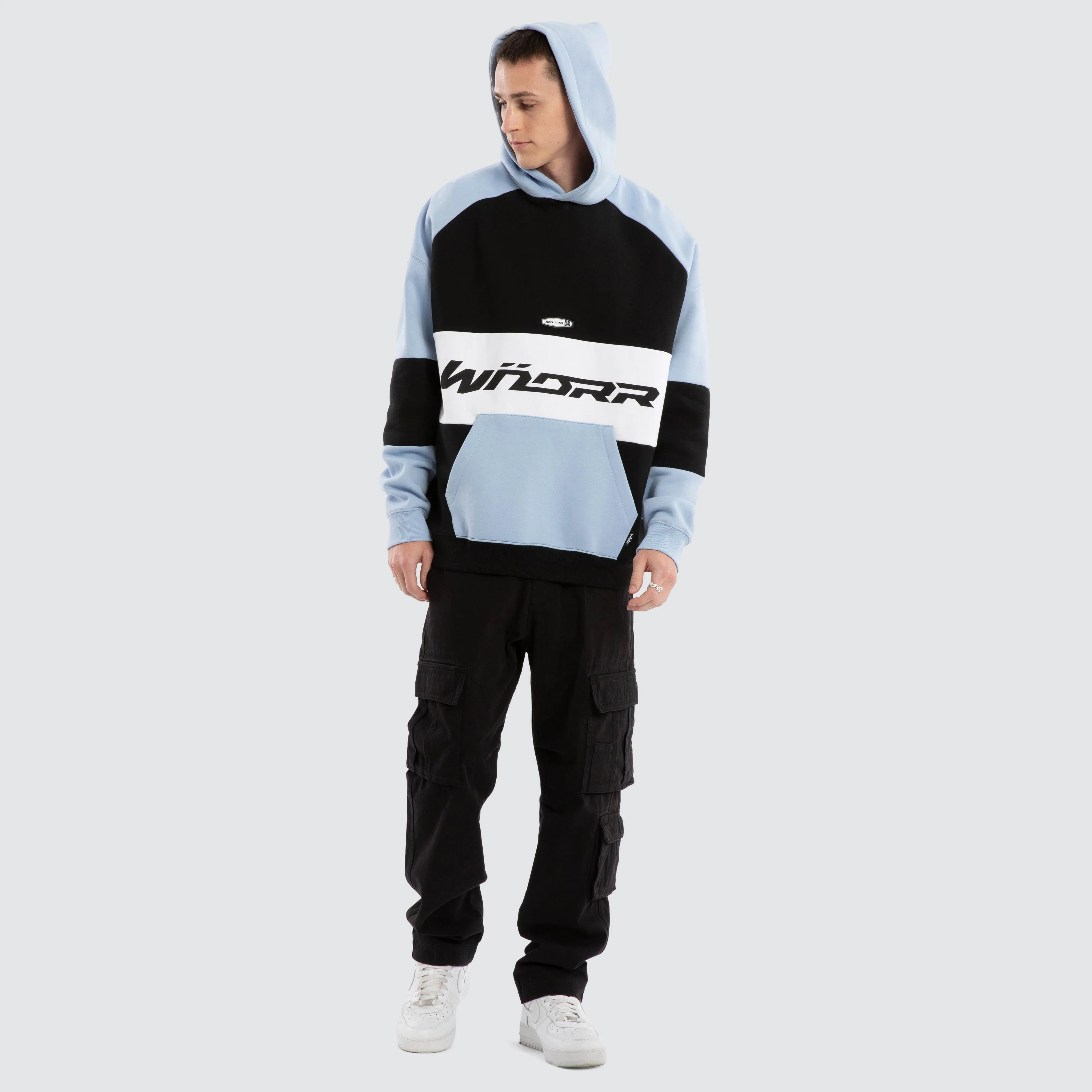 Combine Panel Hoodie Black/Air Blue sold by Neverland product image thumbnail 5