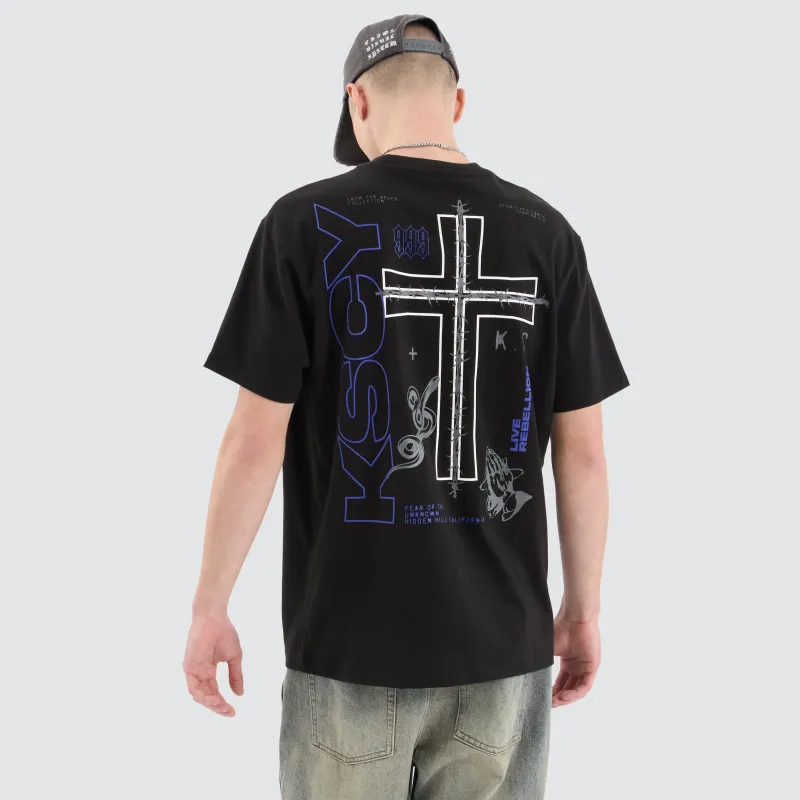 Fleeting Relaxed Tee Jet Black sold by Neverland