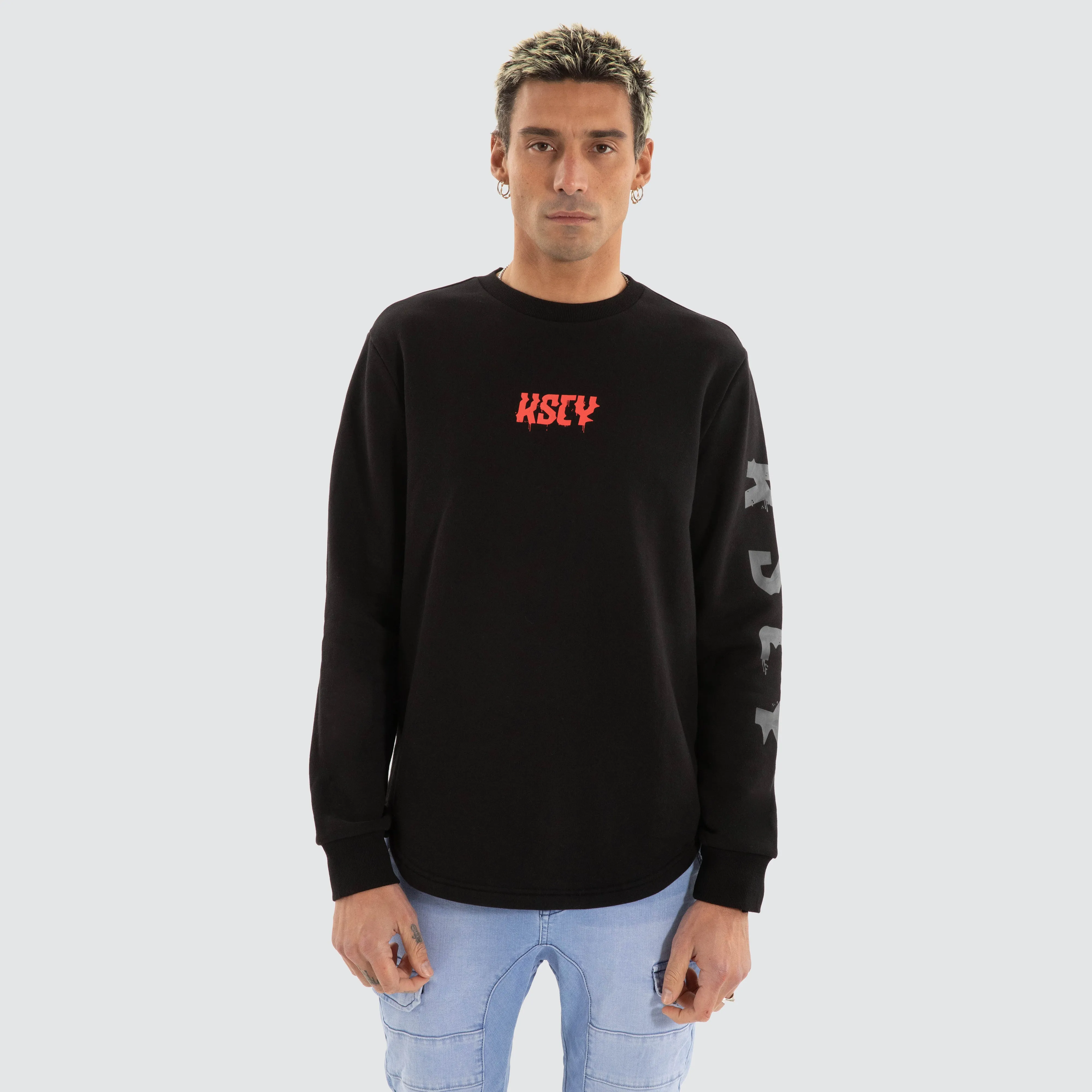 Glare Dual Curved Sweater Jet Black sold by Neverland product image thumbnail 3