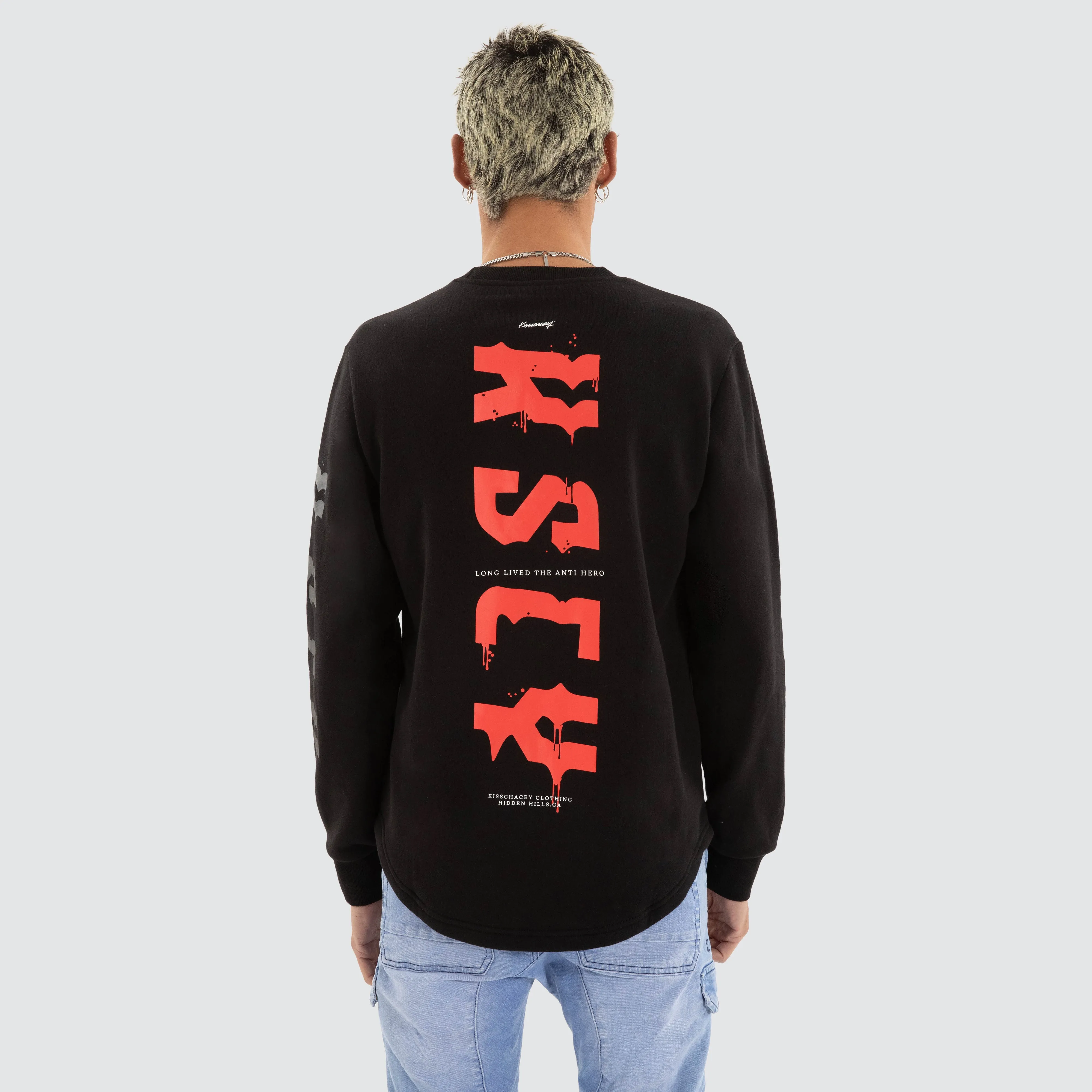 Glare Dual Curved Sweater Jet Black sold by Neverland