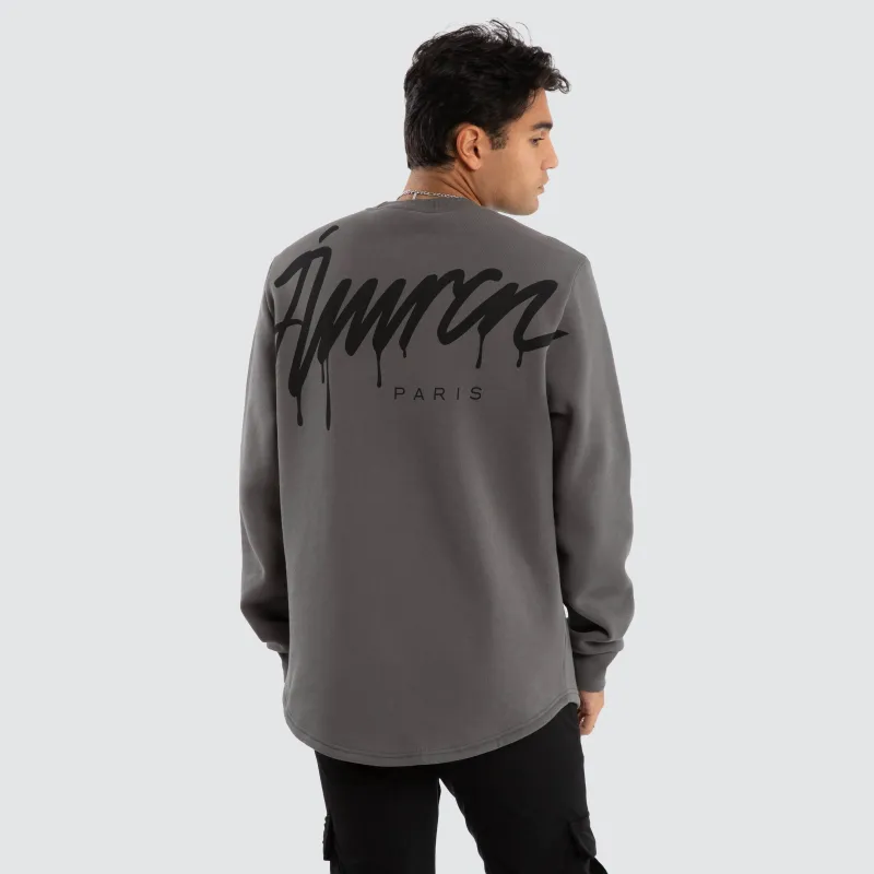 Power Dual Curved Sweater Charcoal sold by Neverland