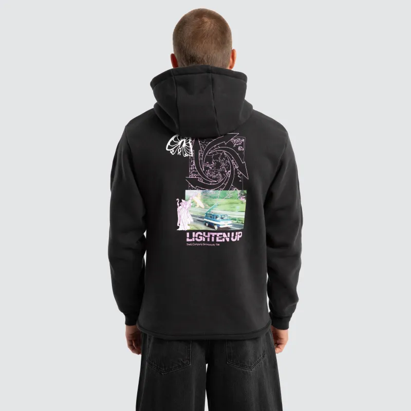 Lighten Up Slouch Hoodie Black sold by Neverland