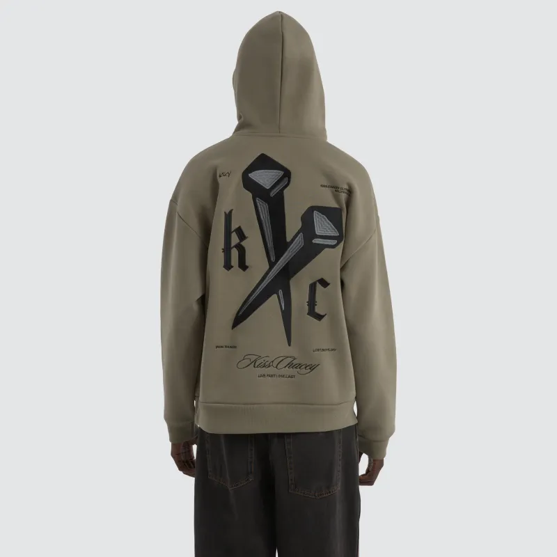 Nailed Relaxed Hoodie Khaki sold by Neverland