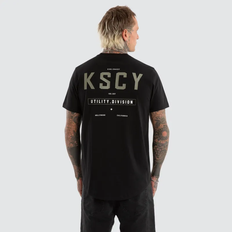 Division Dual Curved Tee Jet Black sold by Neverland