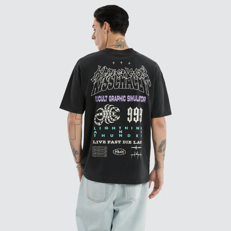 Poster Box Fit Tee Mineral Anthracite Black made by Neverland