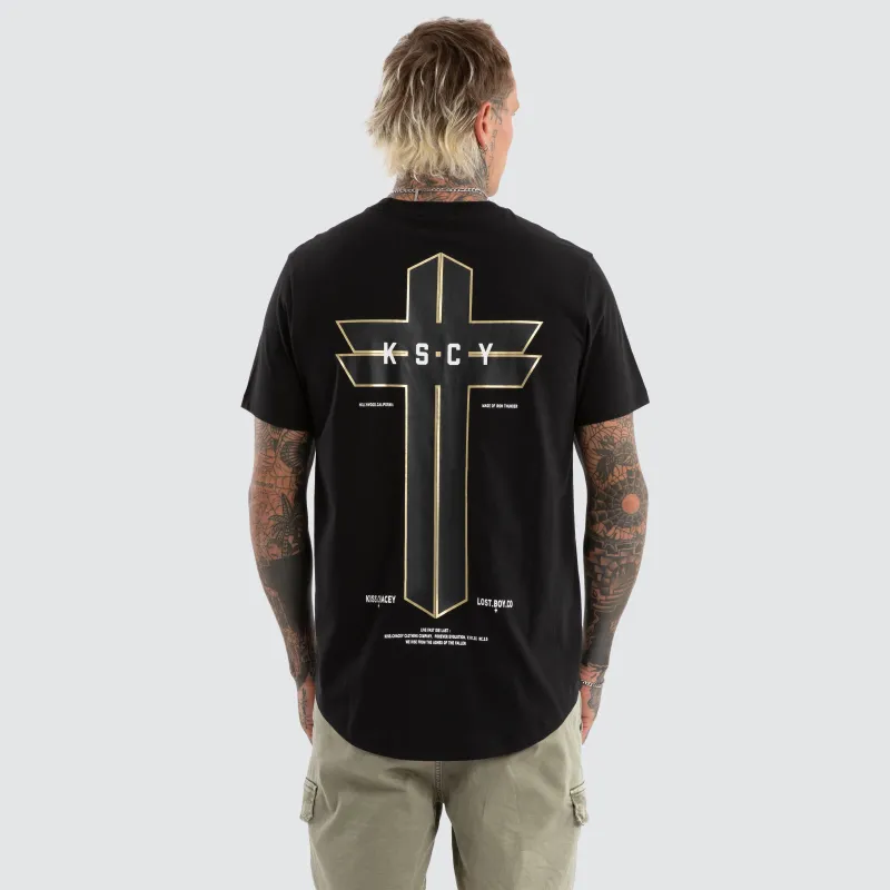Tomb Dual Curved Tee Jet Black sold by Neverland