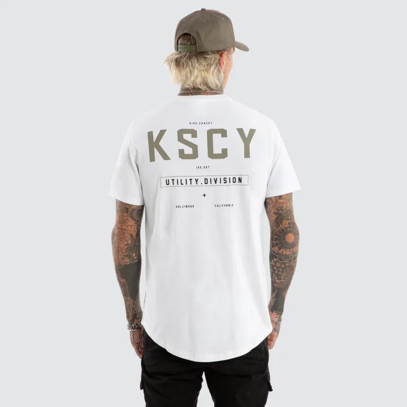 Division Dual Curved Tee Optical White sold by Neverland