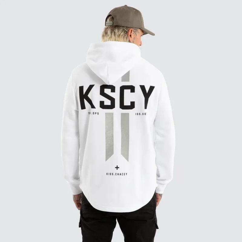 Omega Dual Curved Hoodie Optical White made by Neverland