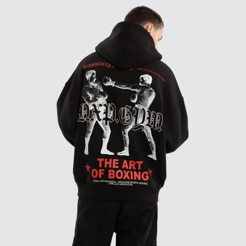 Prone Box Fit Hoodie Jet Black sold by Neverland