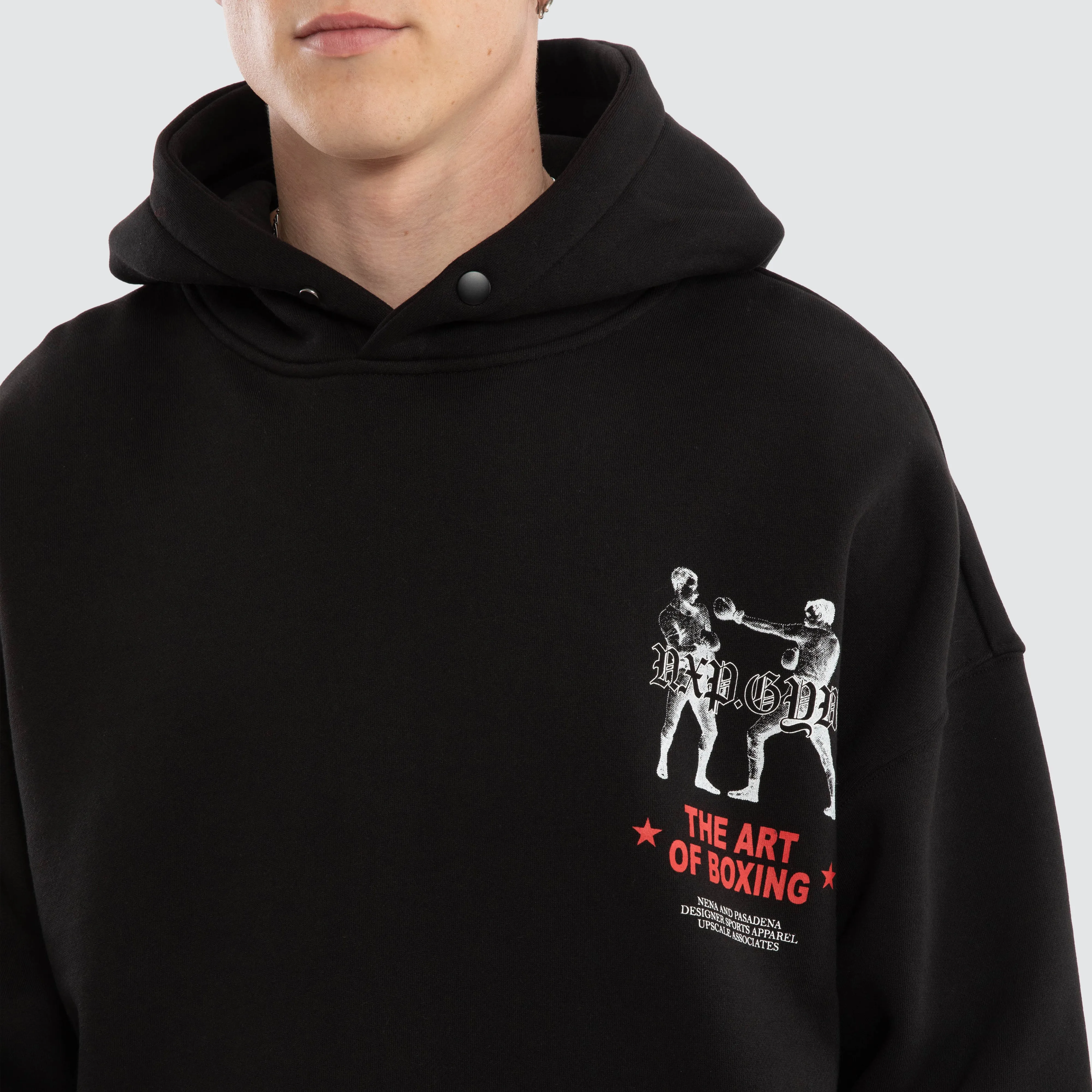 Prone Box Fit Hoodie Jet Black sold by Neverland product image thumbnail 5