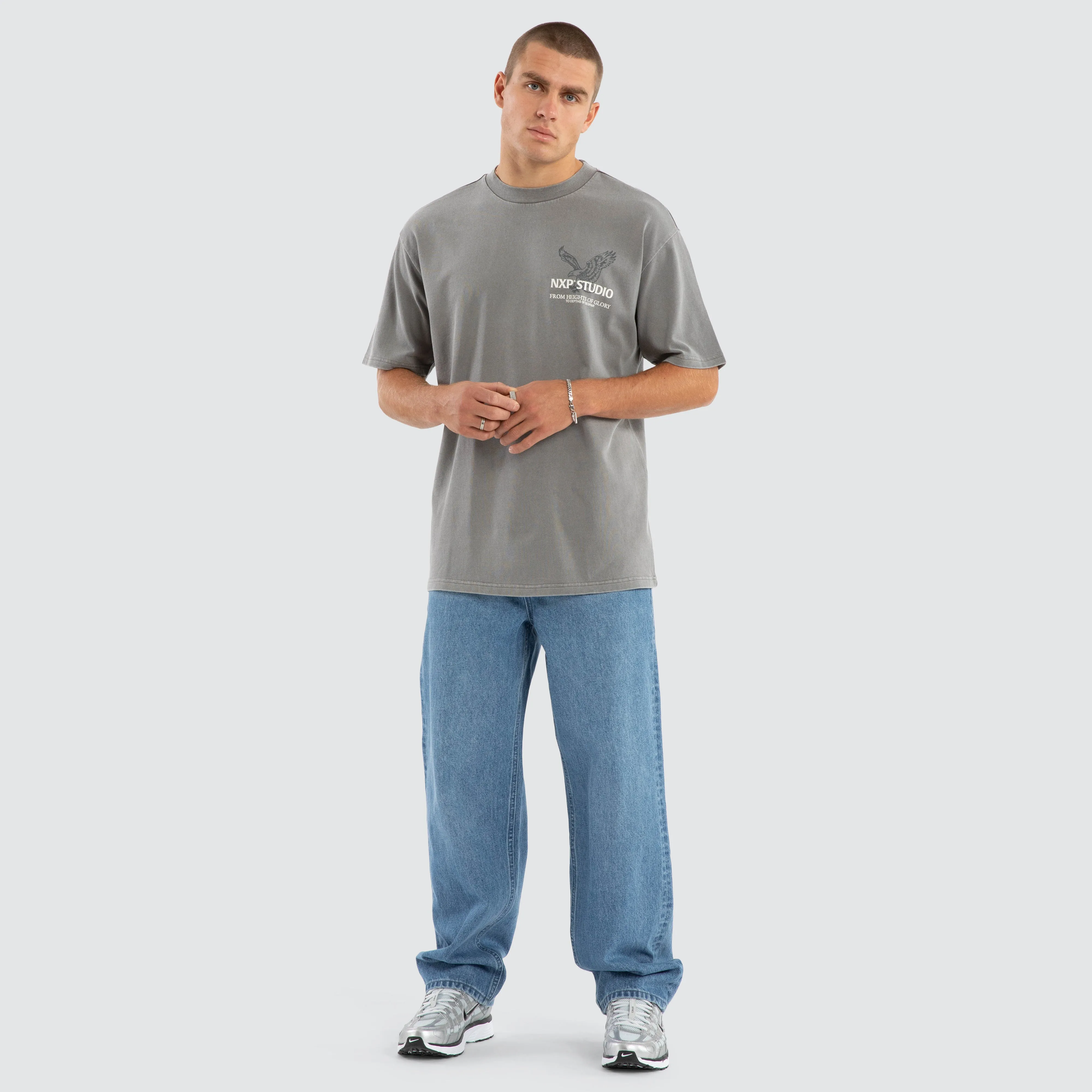 Simulation Box Fit Tee Pigment Frost Grey sold by Neverland product image thumbnail 2