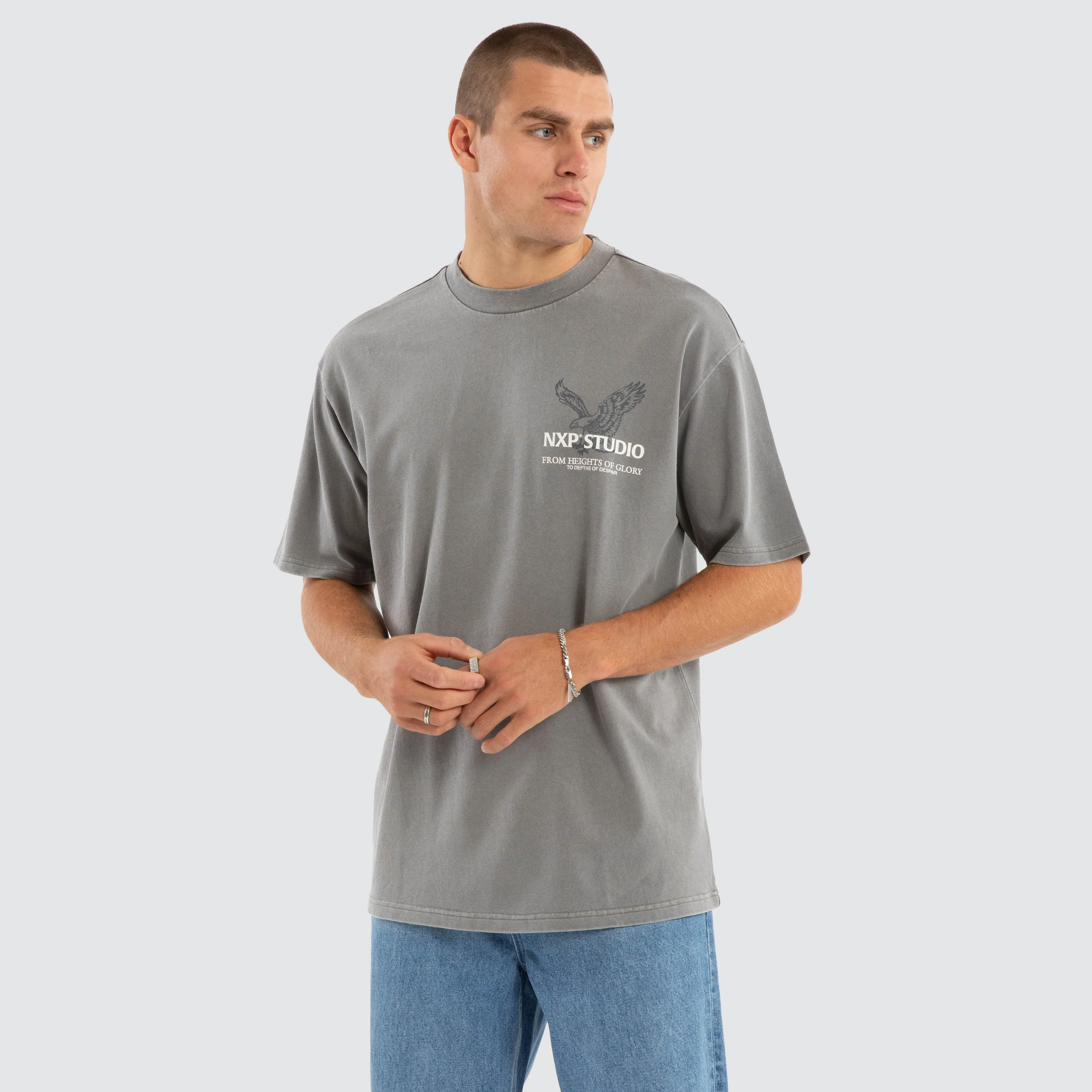 Simulation Box Fit Tee Pigment Frost Grey sold by Neverland product image thumbnail 3