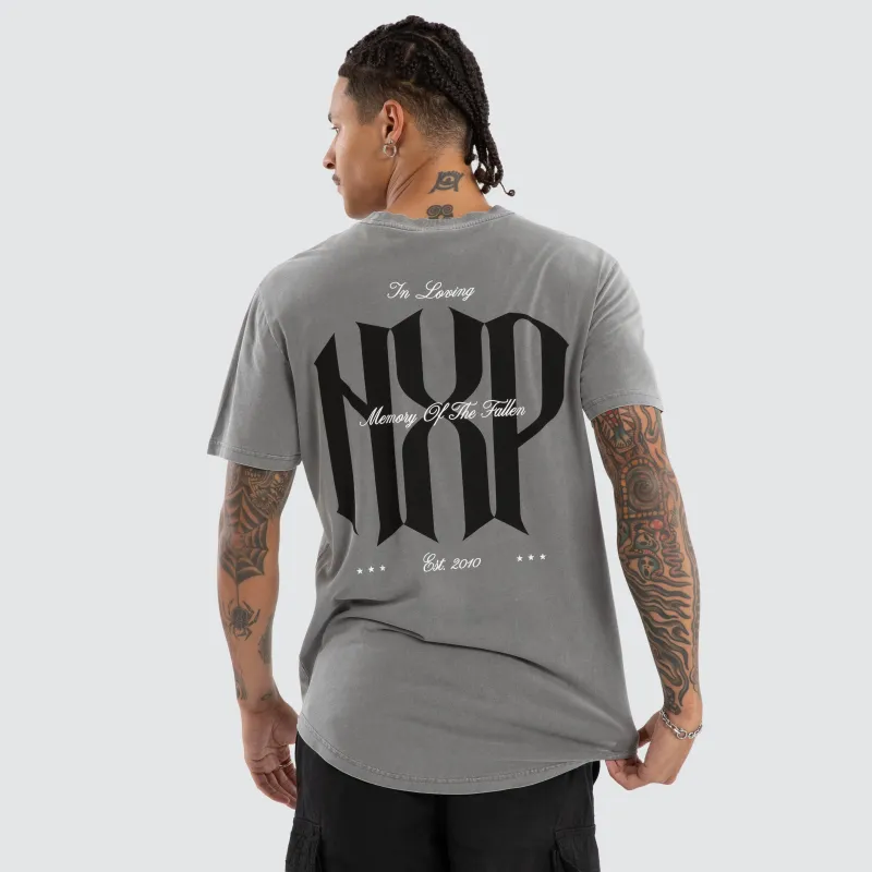 Rush Dual Curved Tee Pigment Frost Grey sold by Neverland