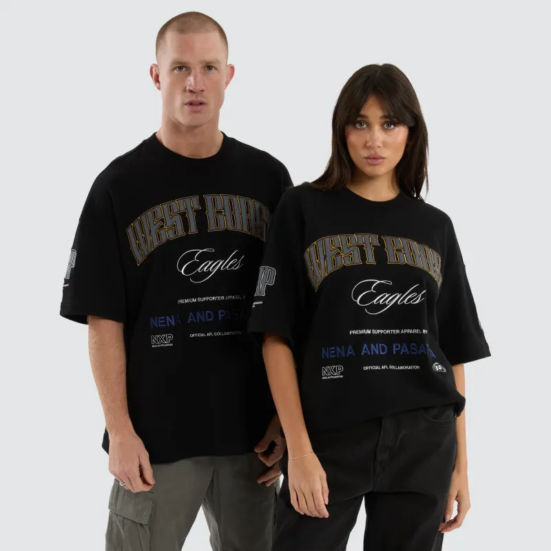 West Coast Eagles AFL Game-On Loopback Tee Jet Black sold by Neverland