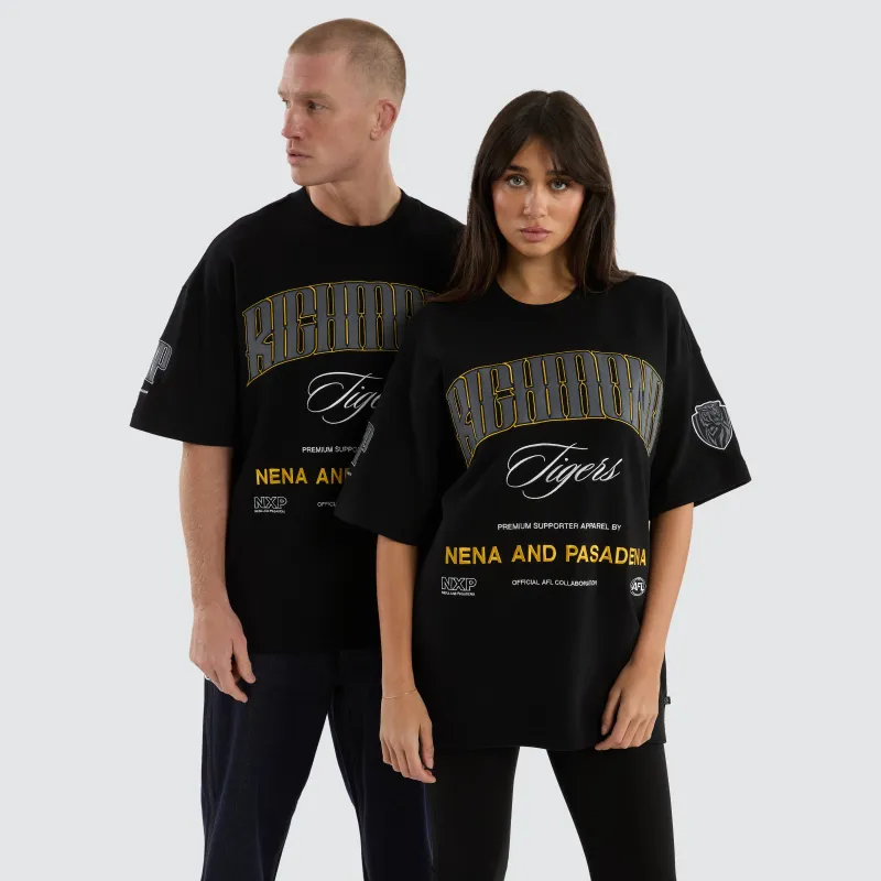 Richmond Tigers AFL Game-On Loopback Tee Jet Black sold by Neverland