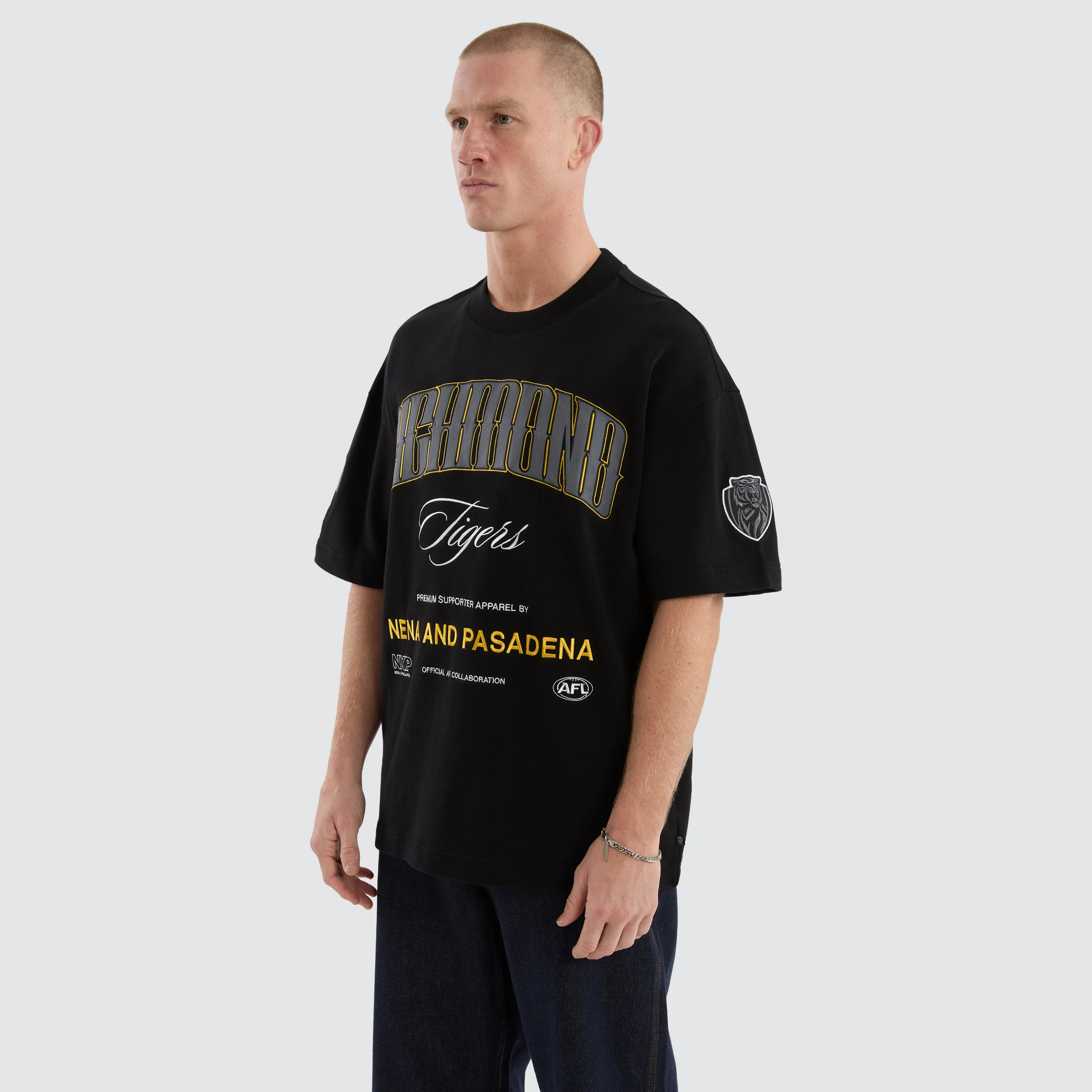 Richmond Tigers AFL Game-On Loopback Tee Jet Black sold by Neverland product image thumbnail 5
