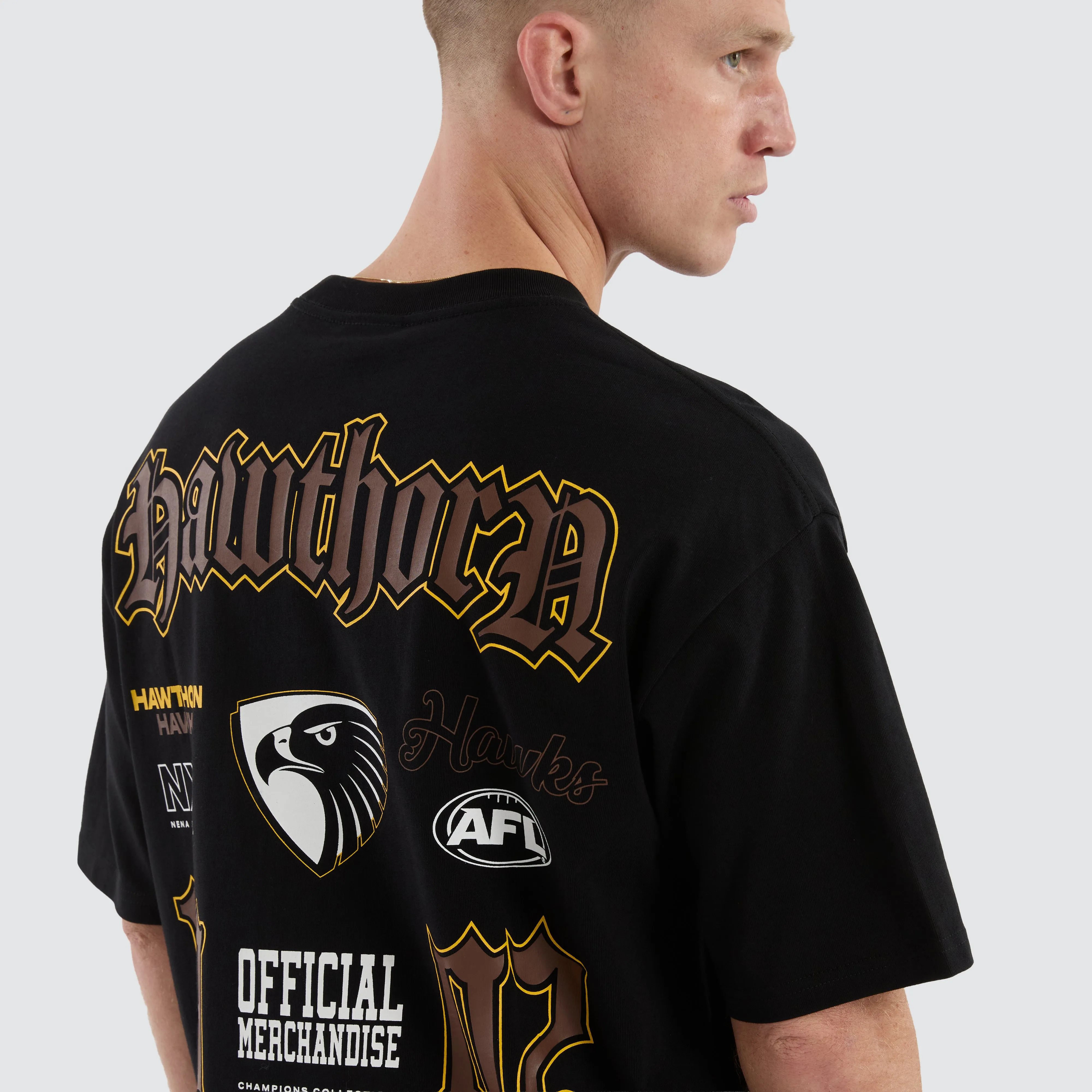 Hawthorn Hawks AFL Fallback Tee Jet Black sold by Neverland product image thumbnail 3