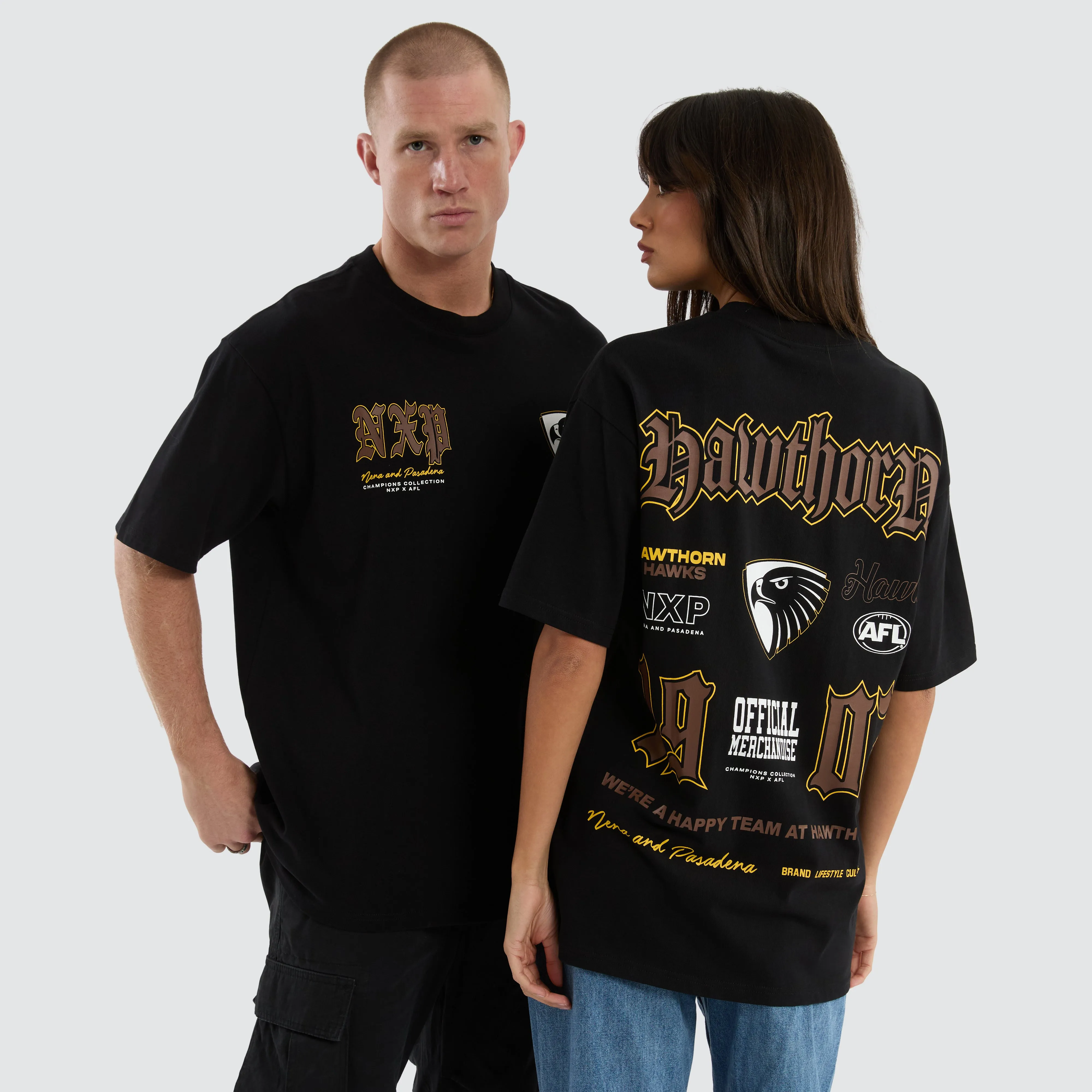 Hawthorn Hawks AFL Fallback Tee Jet Black sold by Neverland