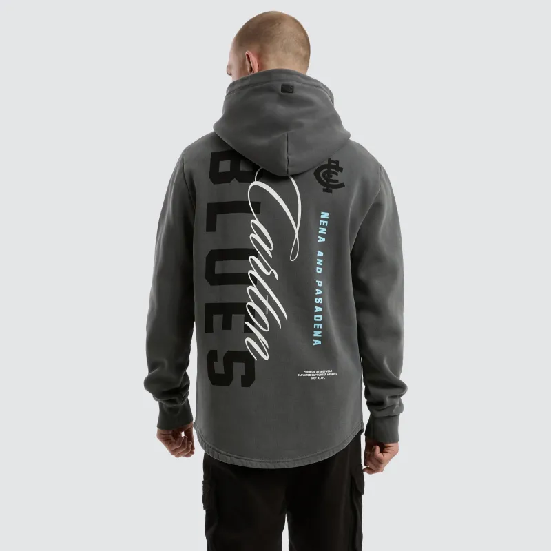 Carlton Blues AFL Grand Hoodie Pigment Charcoal sold by Neverland
