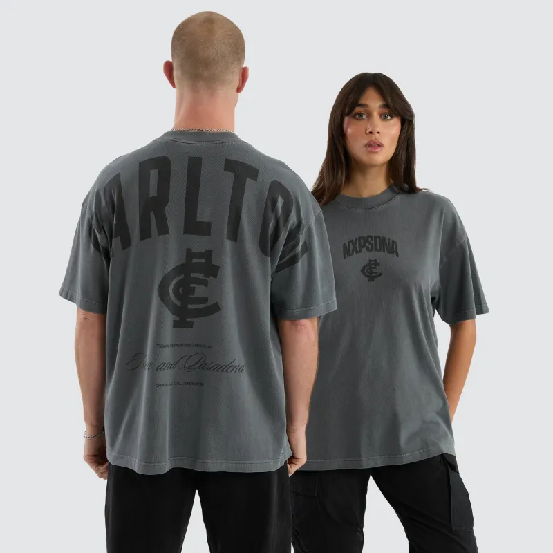 Carlton Blues AFL Hunter Tee Pigment Charcoal sold by Neverland