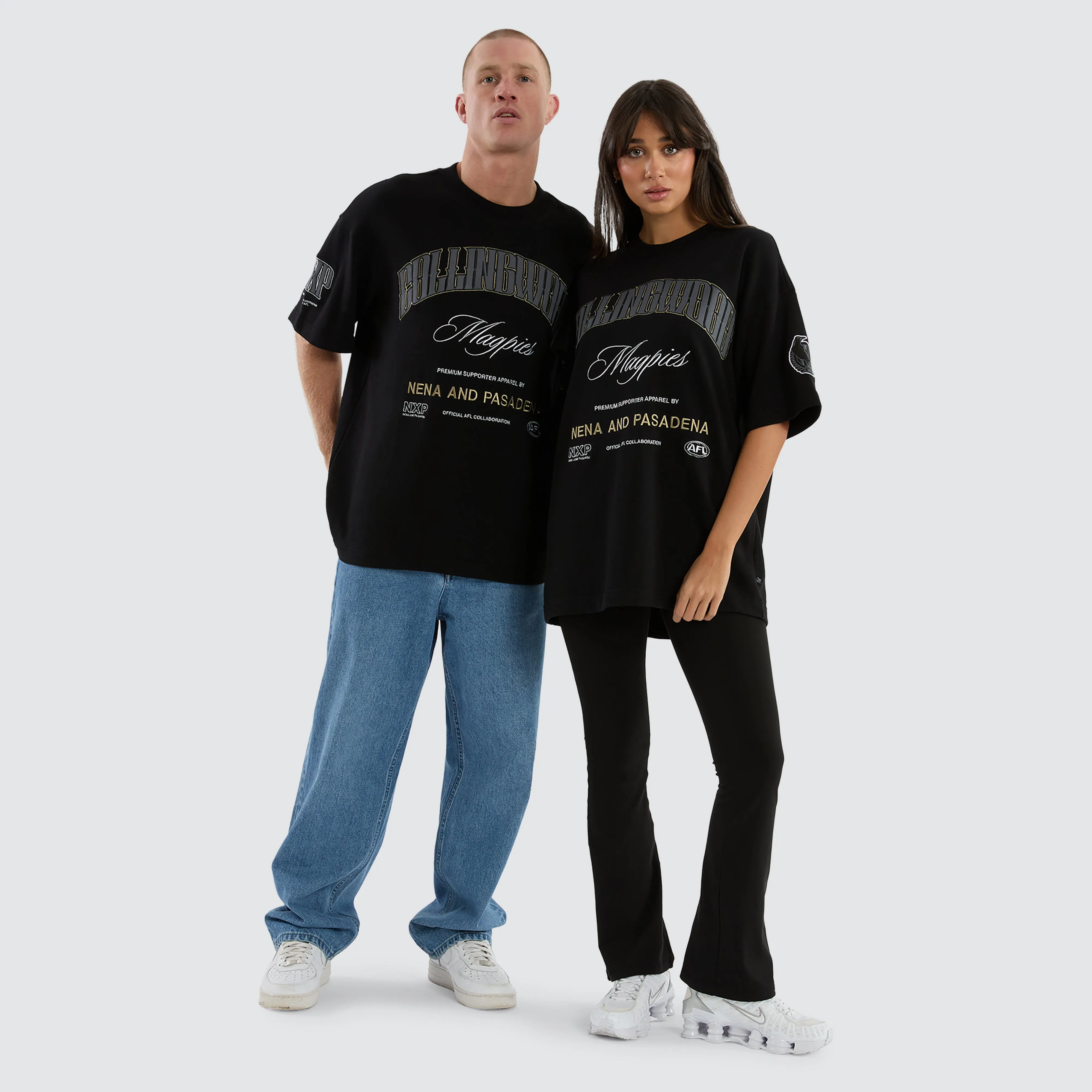 Collingwood Magpies AFL Game-On Loopback Tee Jet Black sold by Neverland product image thumbnail 3