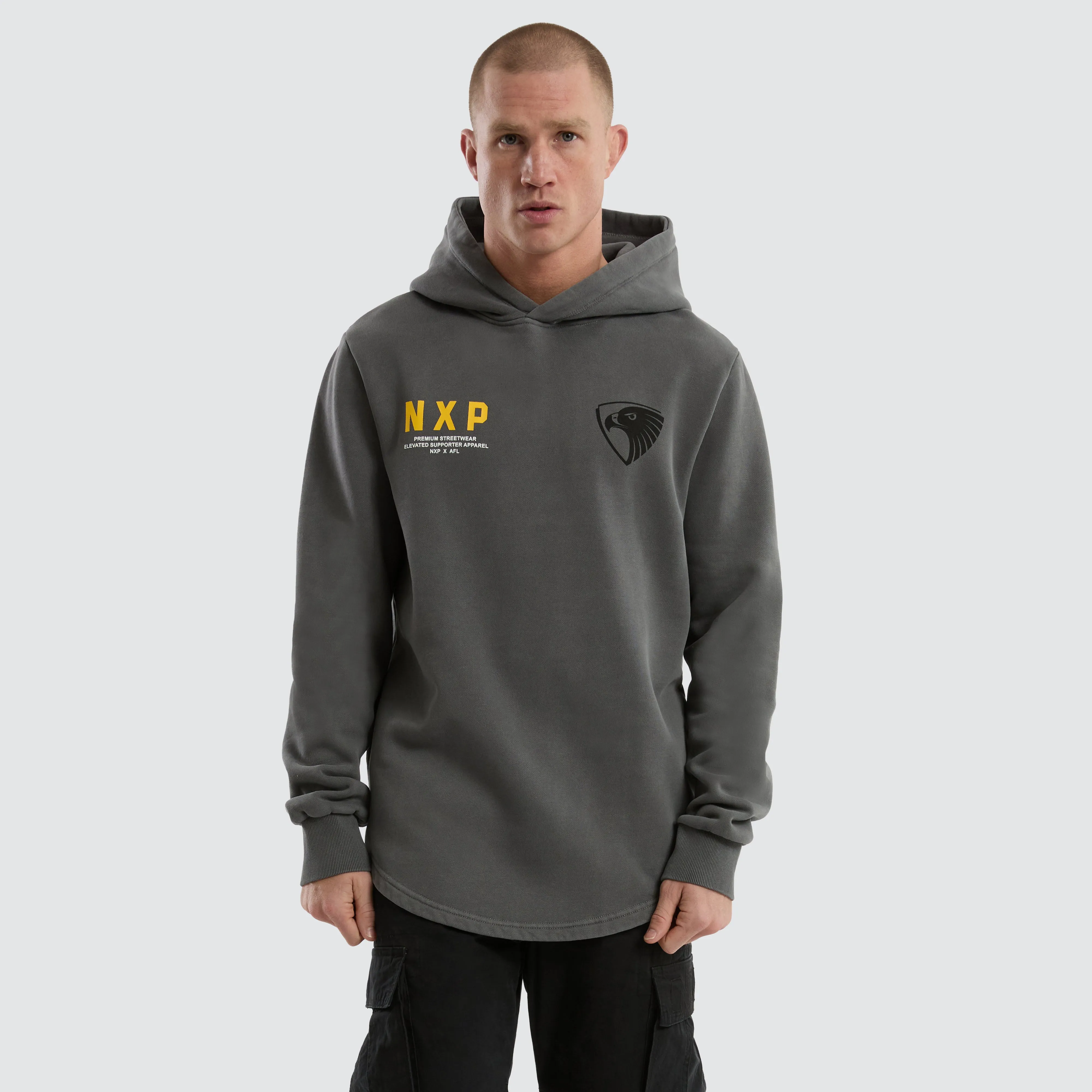 Hawthorn Hawks AFL Grand Hoodie Pigment Charcoal sold by Neverland