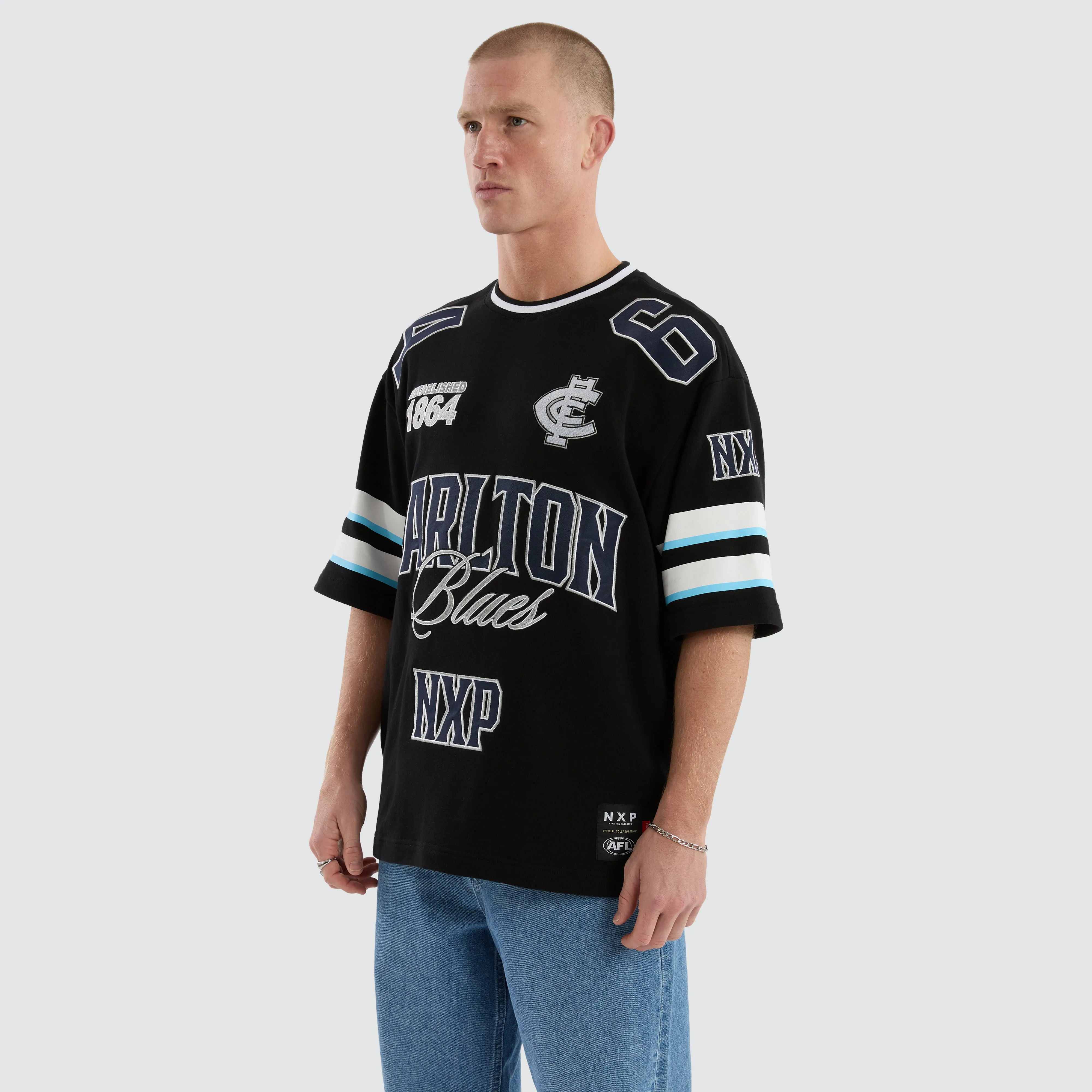 Carlton Blues AFL League Loopback Tee Jet Black sold by Neverland product image thumbnail 5