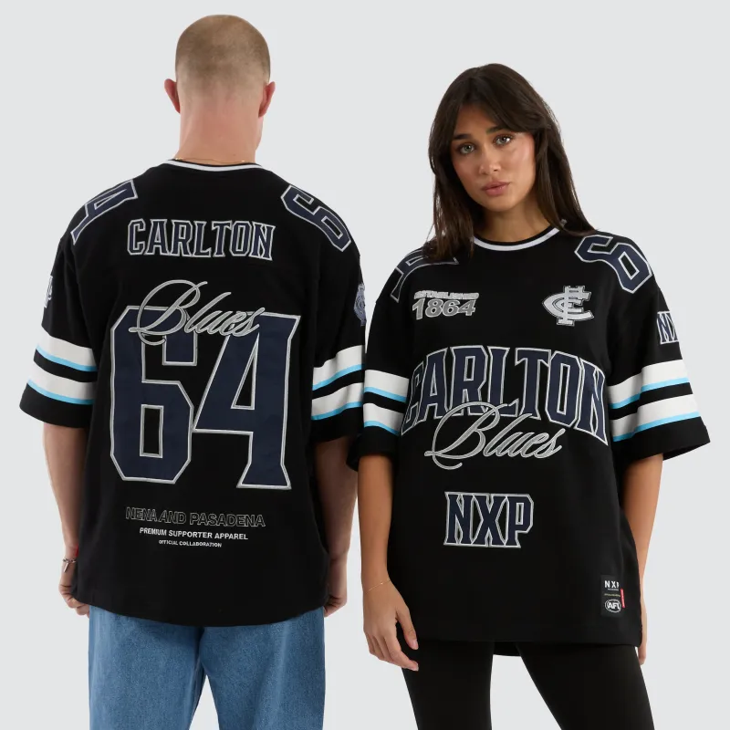 Carlton Blues AFL League Loopback Tee Jet Black sold by Neverland