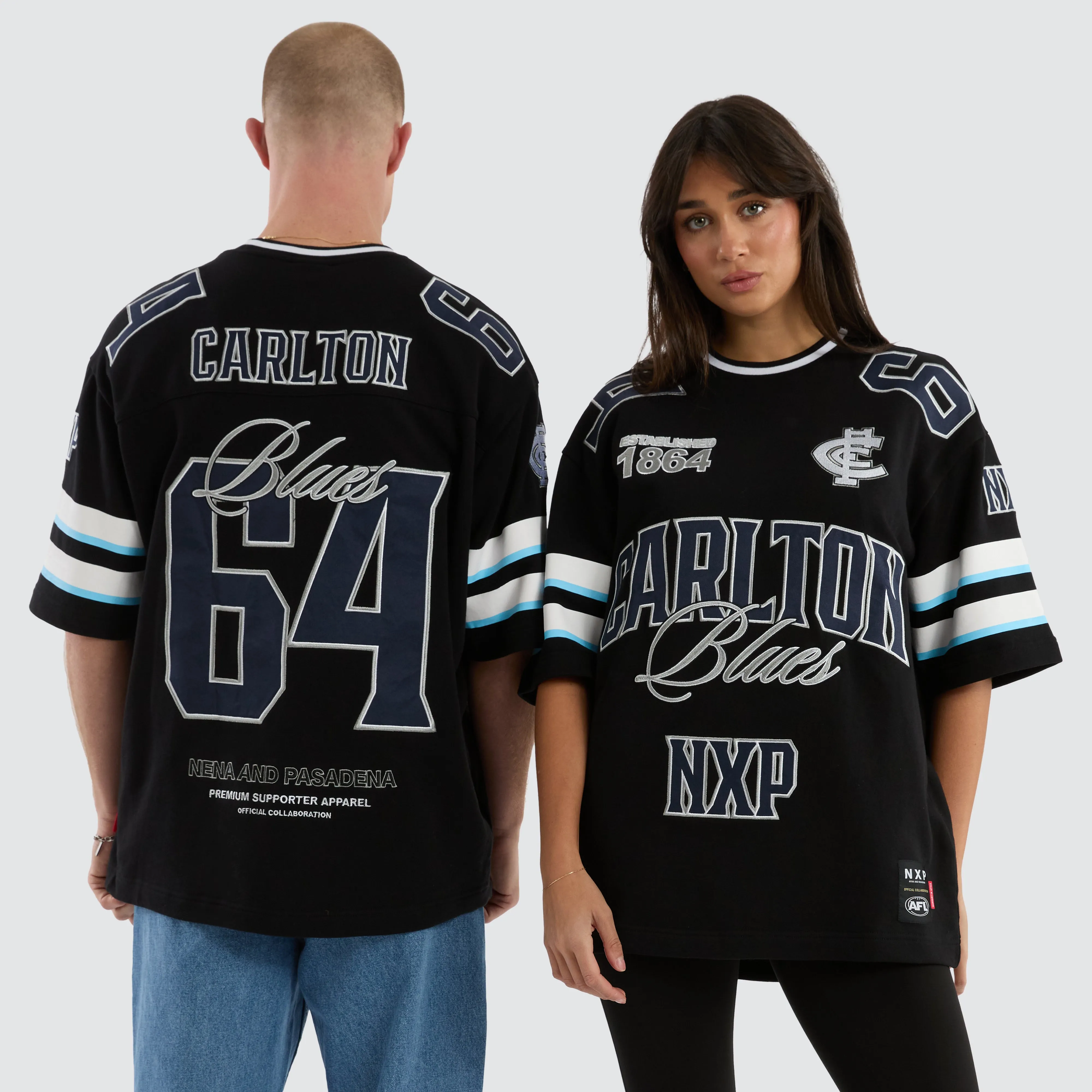 Carlton Blues AFL League Loopback Tee Jet Black sold by Neverland