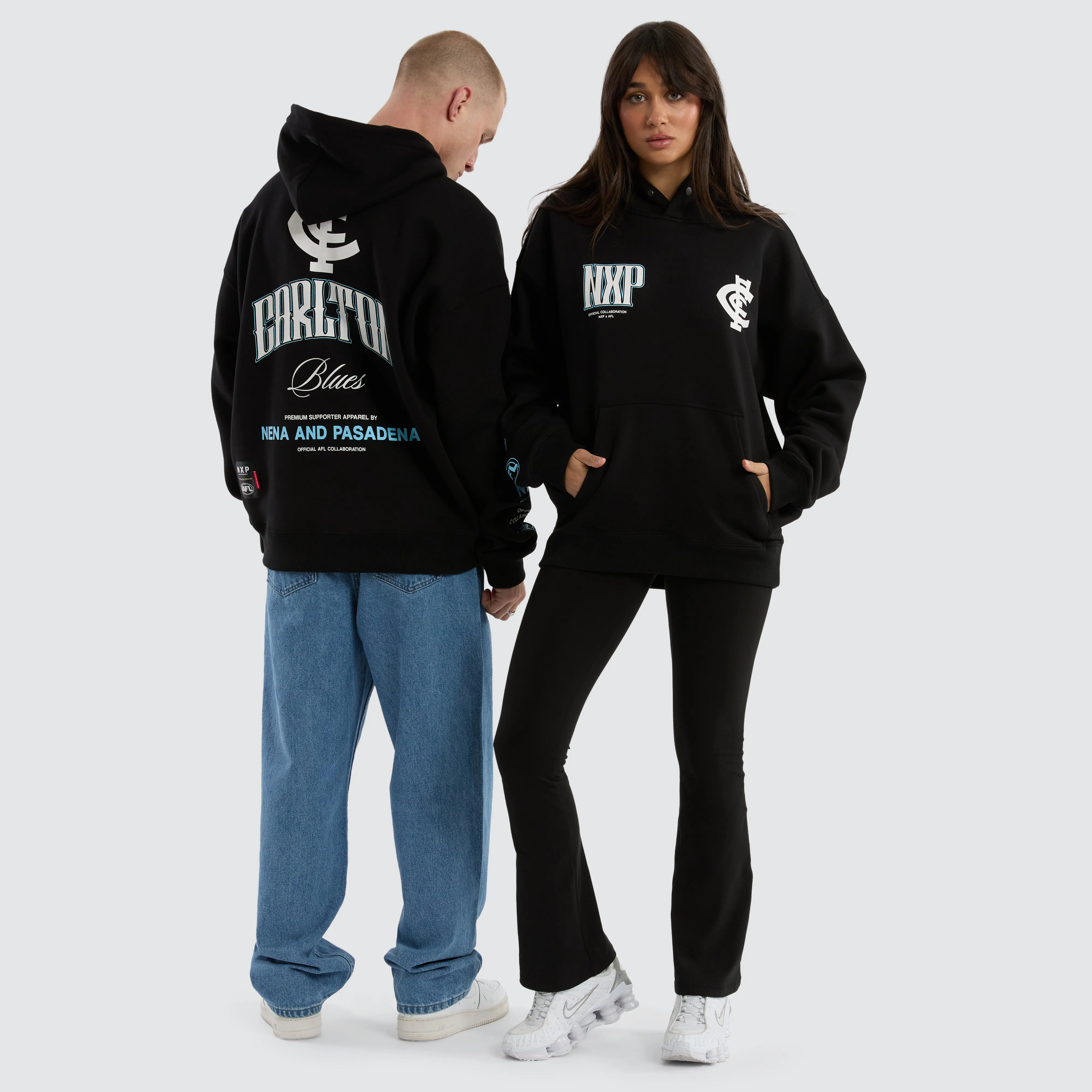 Carlton Blues AFL Fighter Hoodie Jet Black sold by Neverland product image thumbnail 2