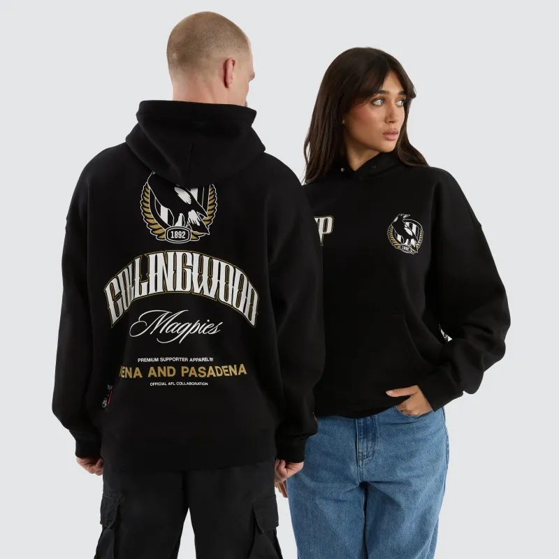 Collingwood Magpies AFL Fighter Hoodie Jet Black sold by Neverland