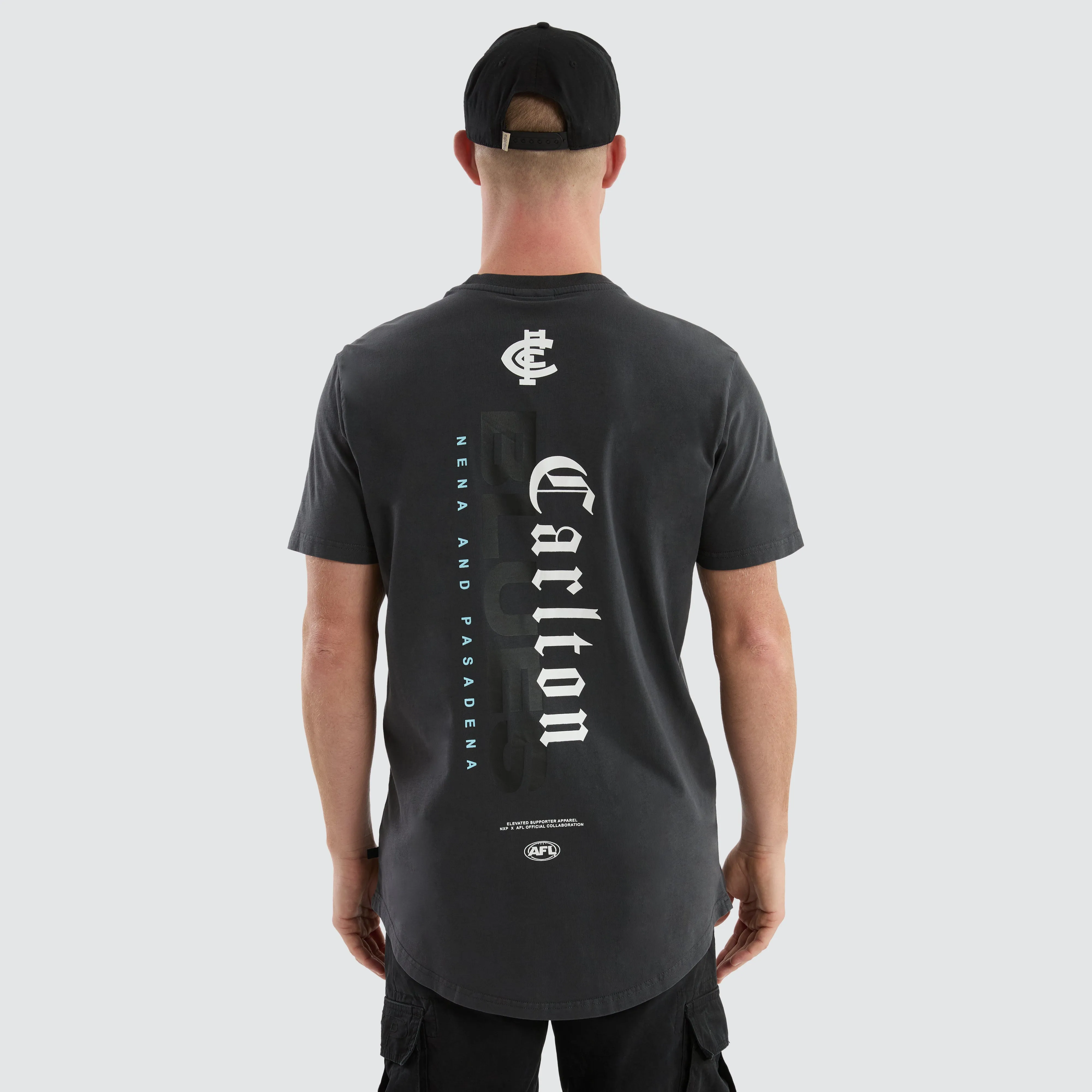 Carlton Blues AFL Resident Tee Pigment Asphalt sold by Neverland