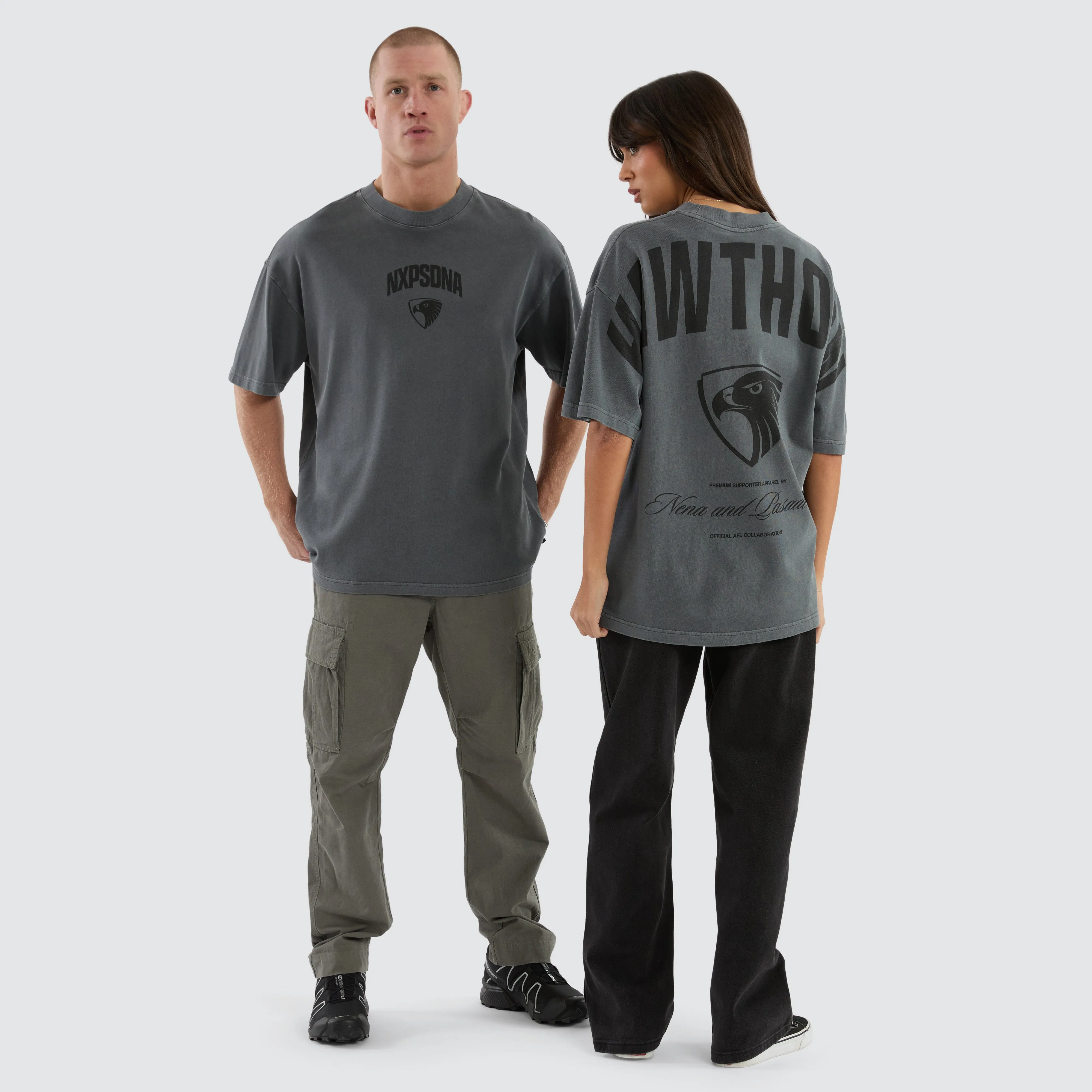 Hawthorn Hawks AFL Hunter Tee Pigment Charcoal sold by Neverland product image thumbnail 2