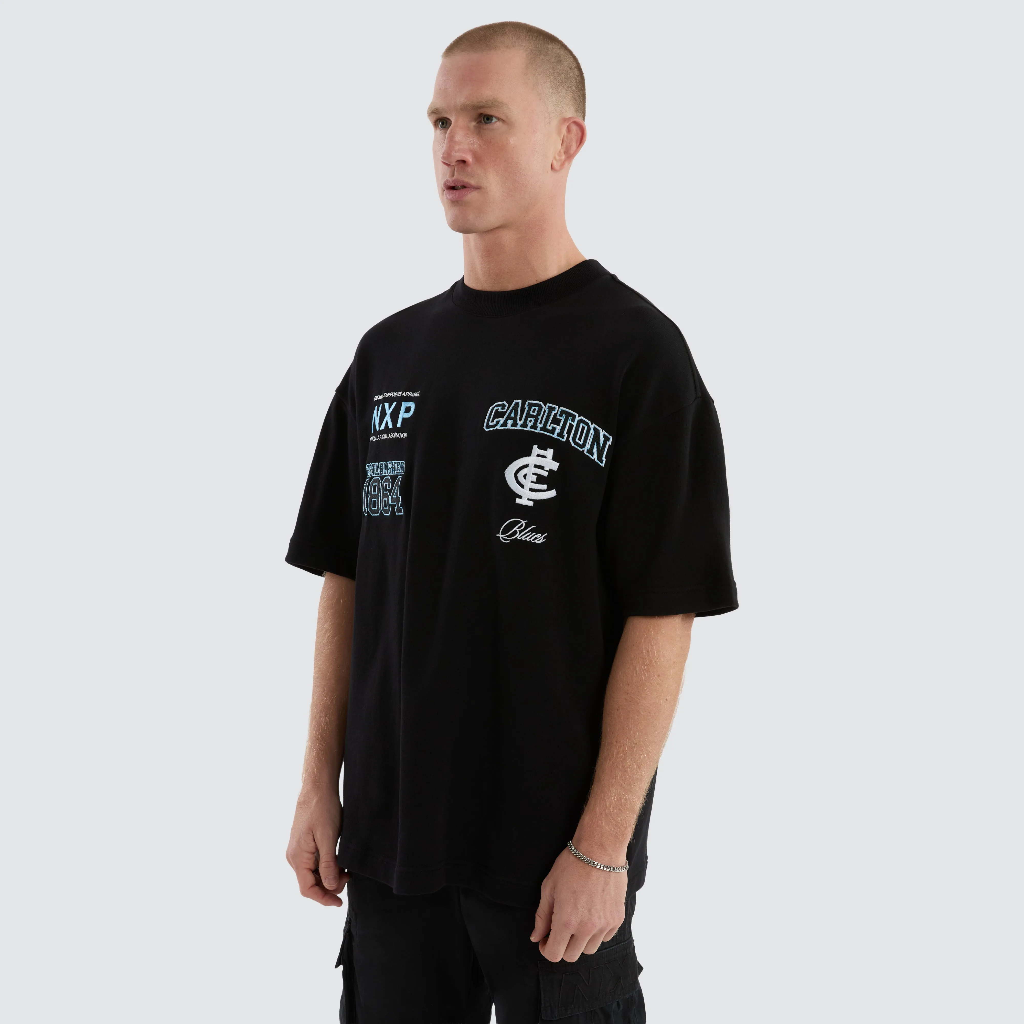 Carlton Blues AFL Stadium Loopback Tee Black sold by Neverland product image thumbnail 5