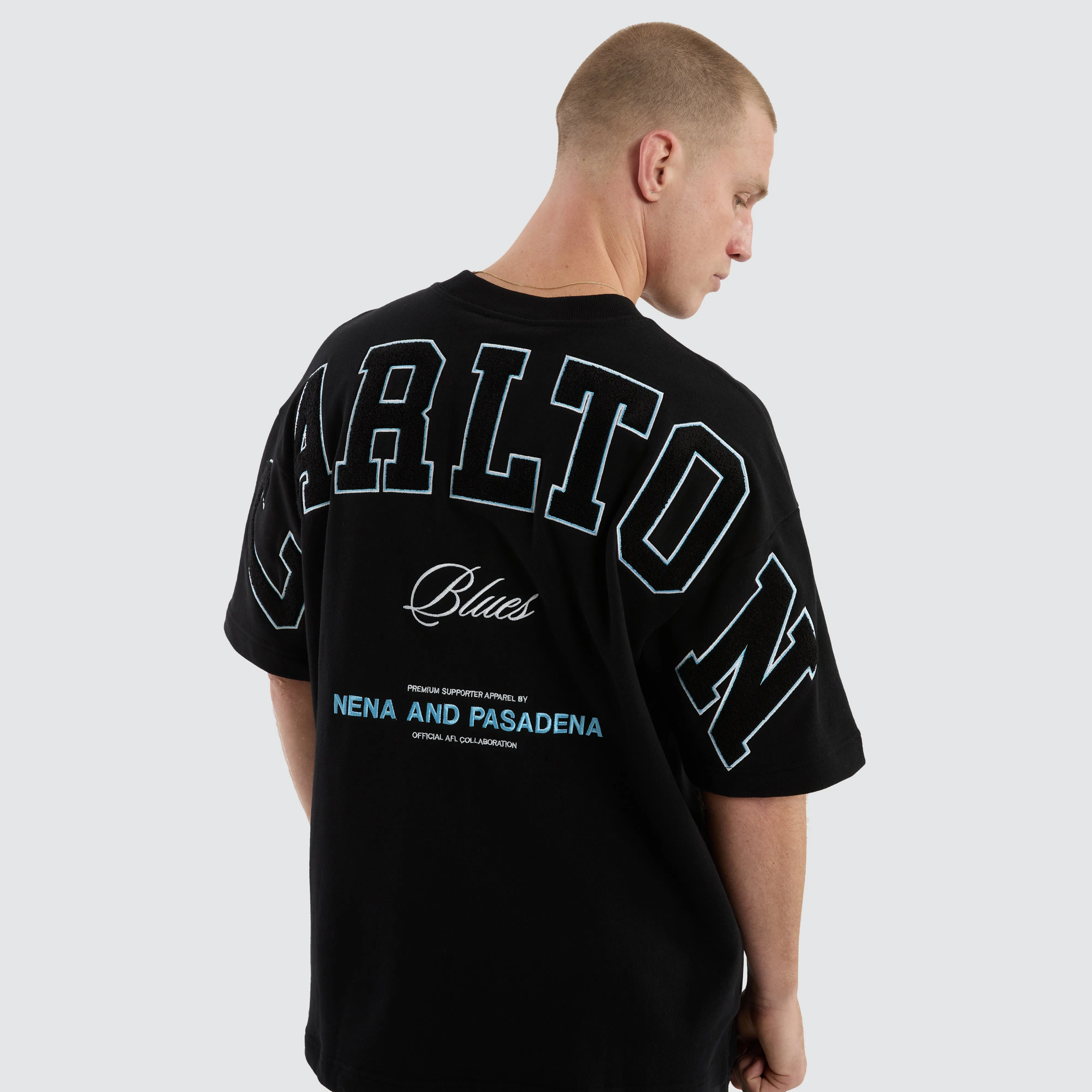 Carlton Blues AFL Stadium Loopback Tee Black sold by Neverland product image thumbnail 3