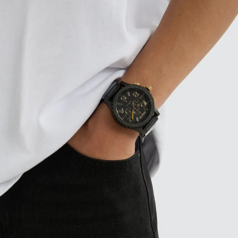 51-30 Chrono Watch Matte Black/Gold sold by Neverland